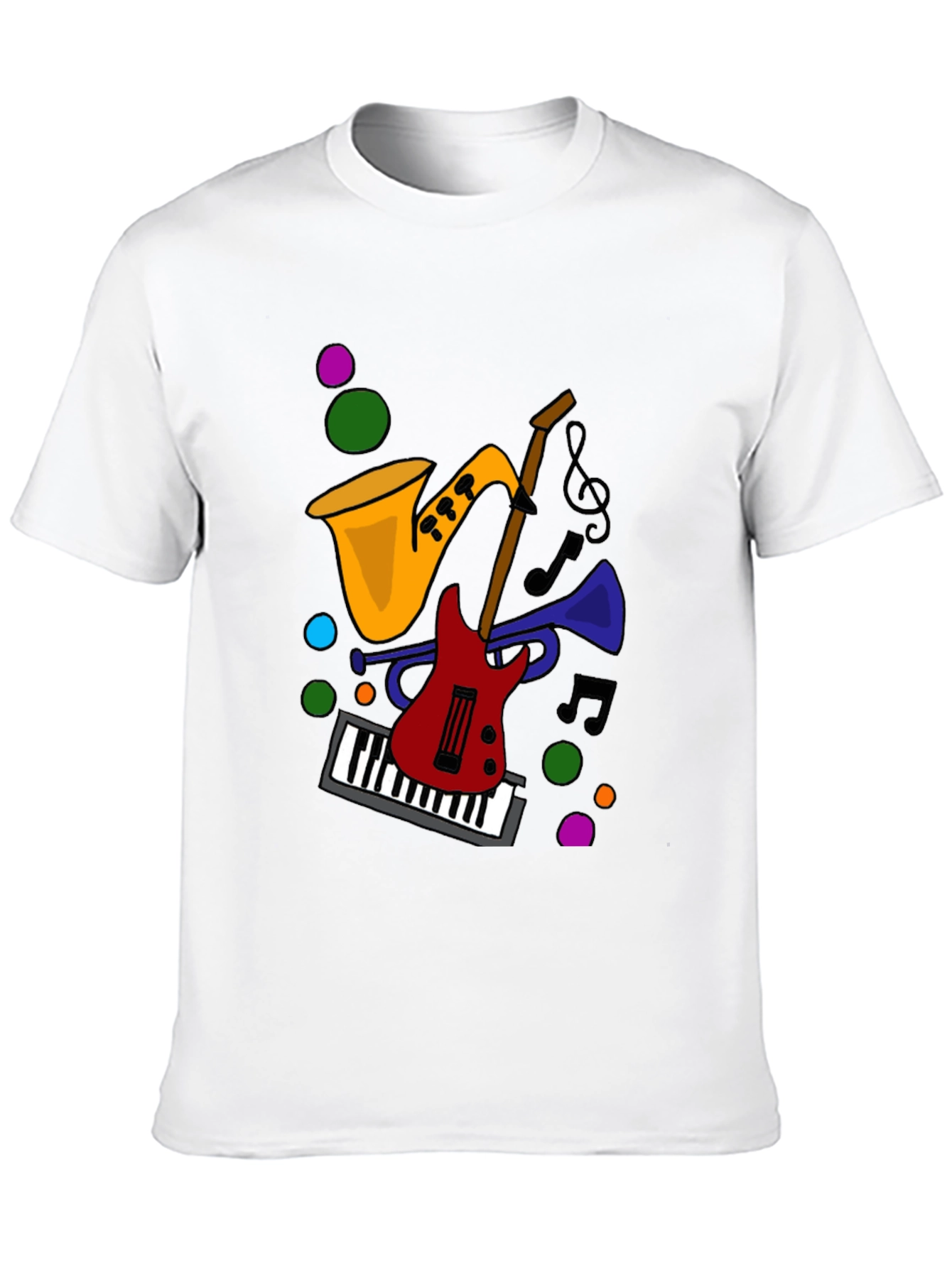 Music Instrument Graphic Black T-Shirt