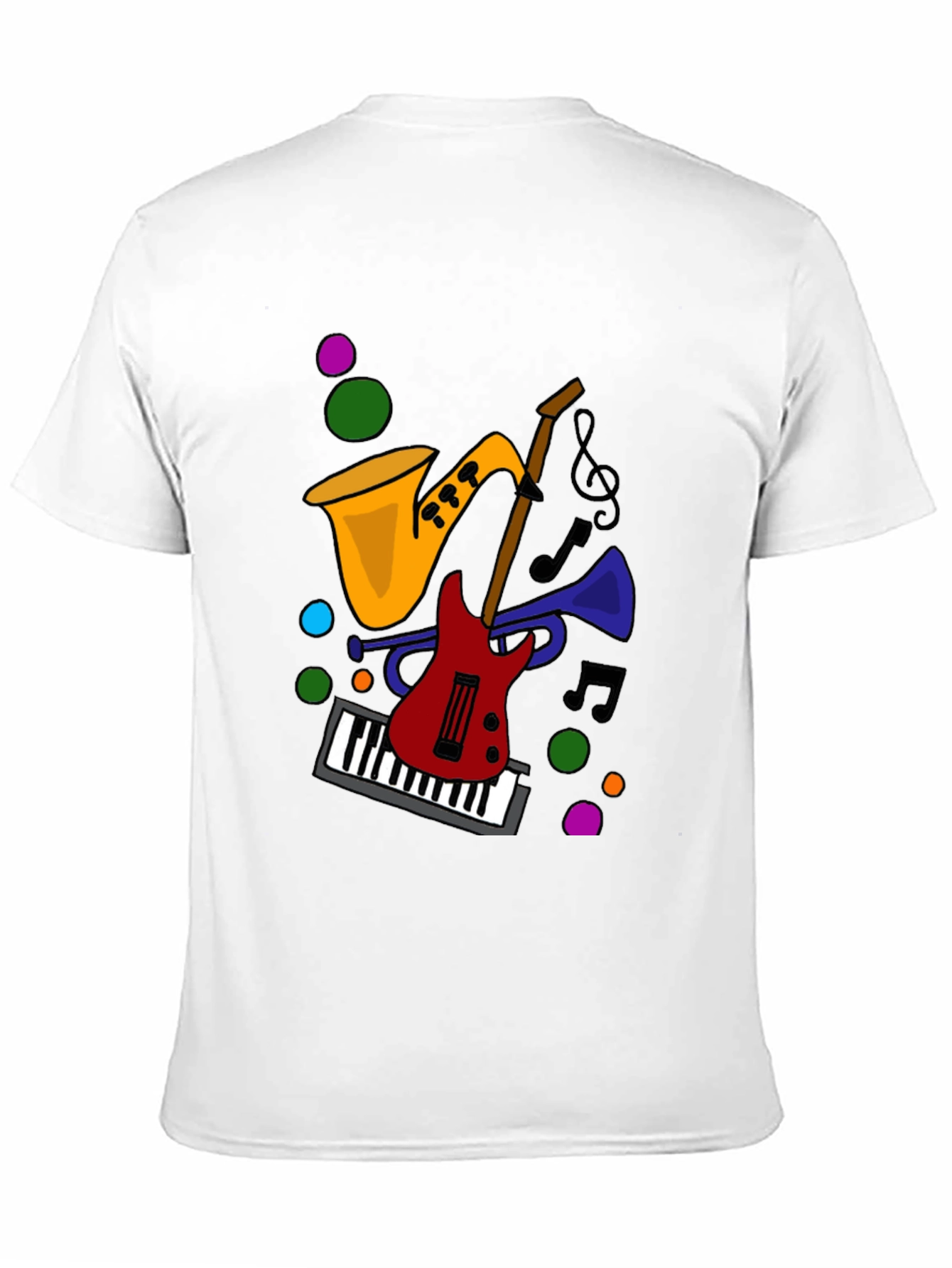 Music Instrument Graphic Black T-Shirt