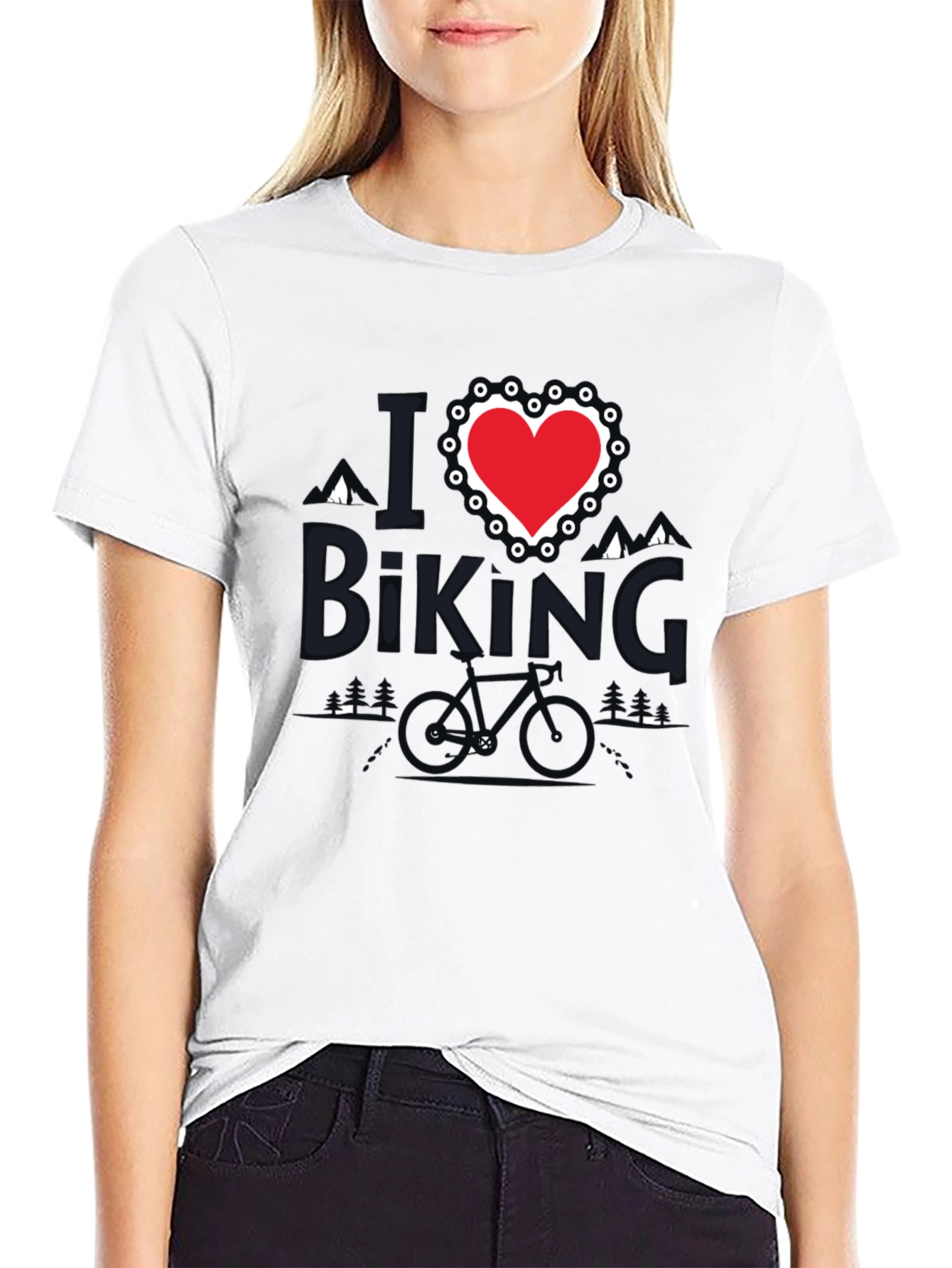I Love Biking T-Shirt - Mountain Bike Design Tee