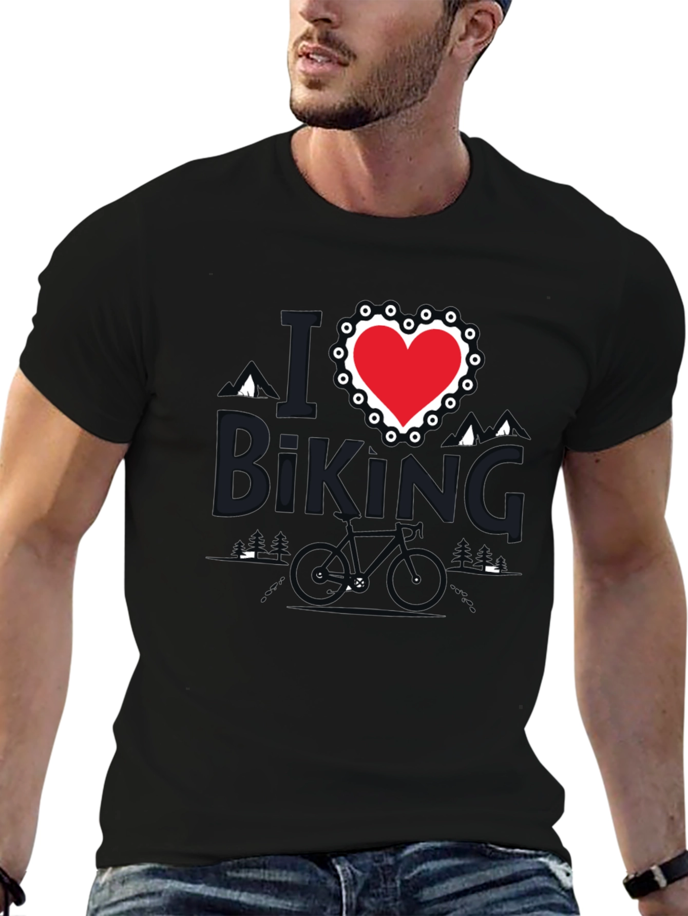 I Love Biking T-Shirt - Mountain Bike Design Tee