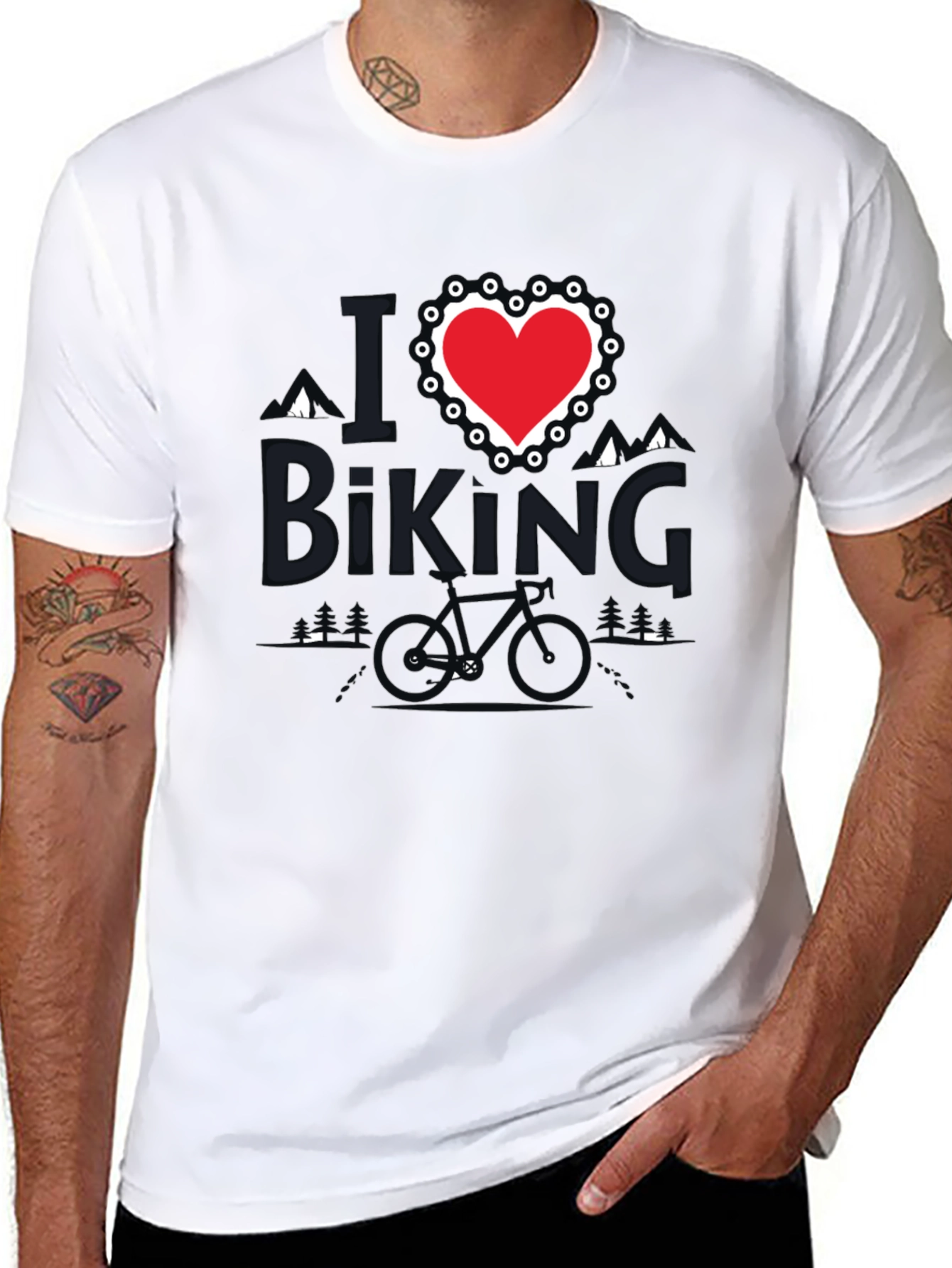 I Love Biking T-Shirt - Mountain Bike Design Tee