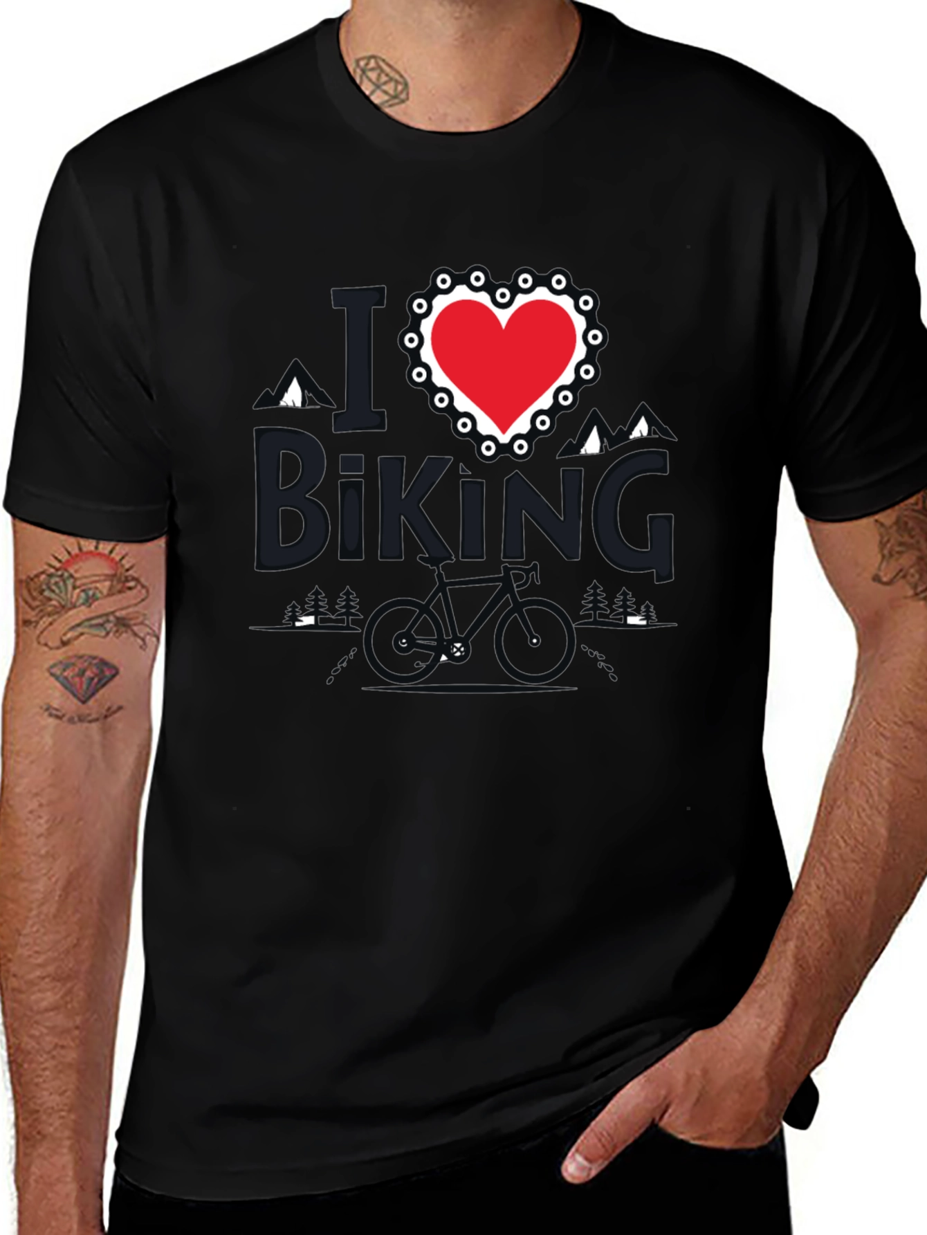 I Love Biking T-Shirt - Mountain Bike Design Tee