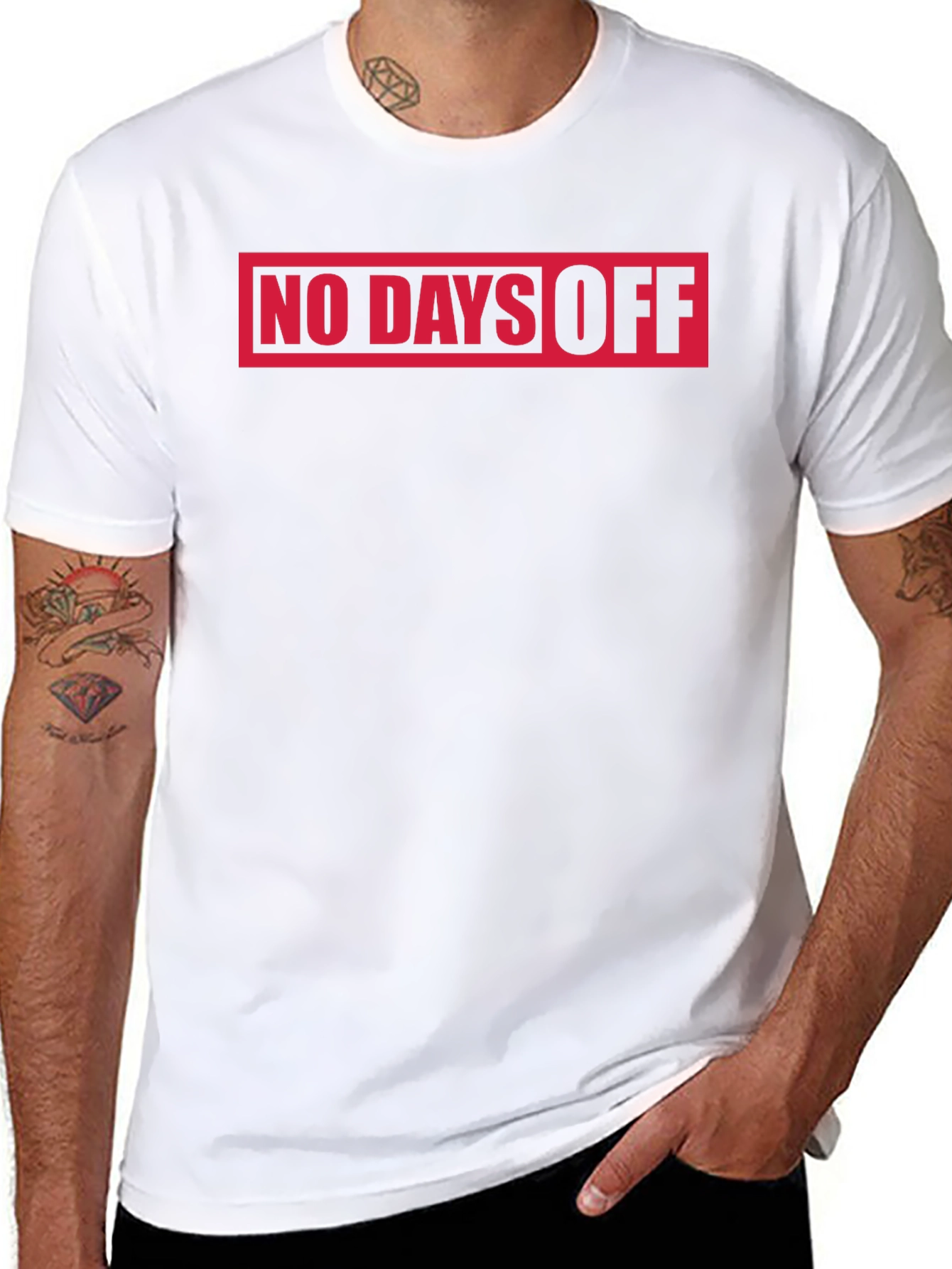 No Days Off T-Shirt - Black Graphic Tee