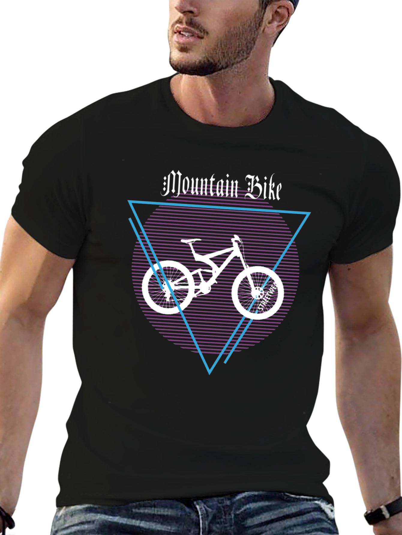Mountain Bike Graphic Tee - Black Cotton T-Shirt