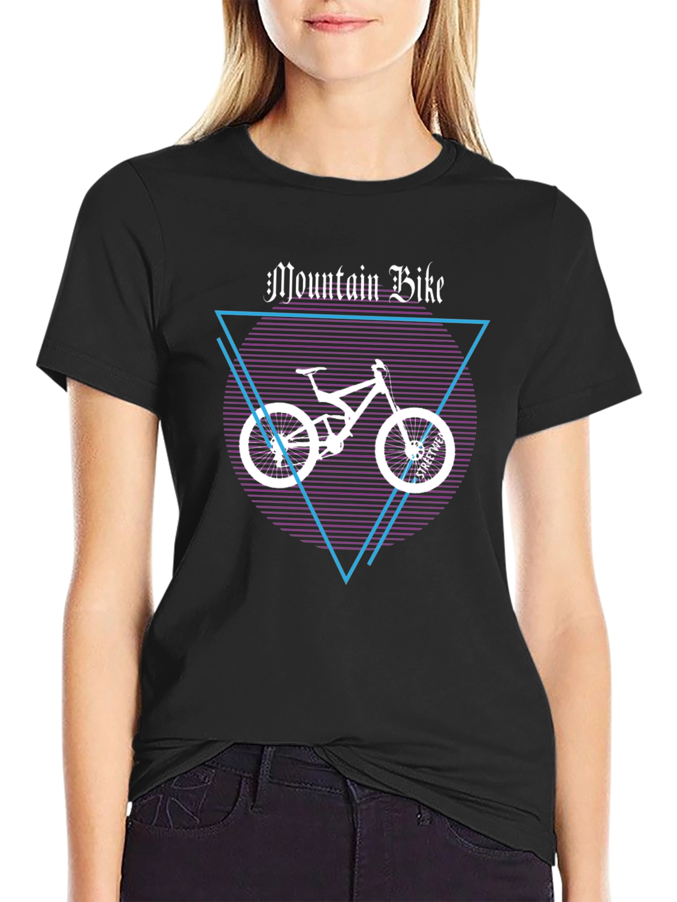 Mountain Bike Graphic Tee - Black Cotton T-Shirt