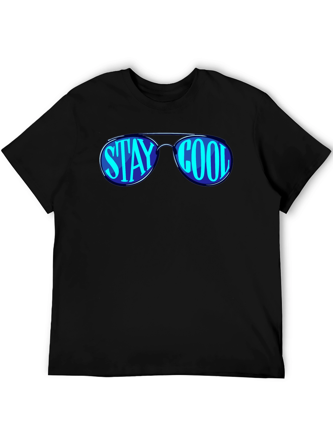 Stay Cool Sunglasses Graphic Black T-Shirt