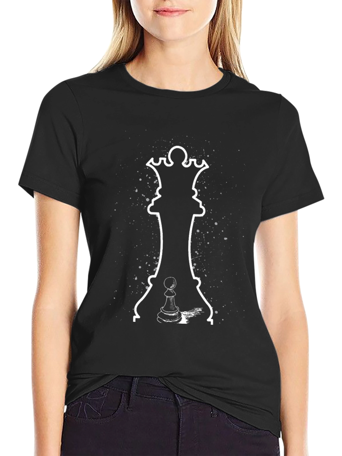 Chess Queen & Pawn Graphic T-Shirt