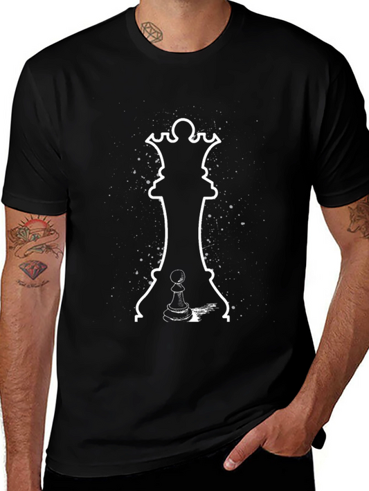 Chess Queen & Pawn Graphic T-Shirt