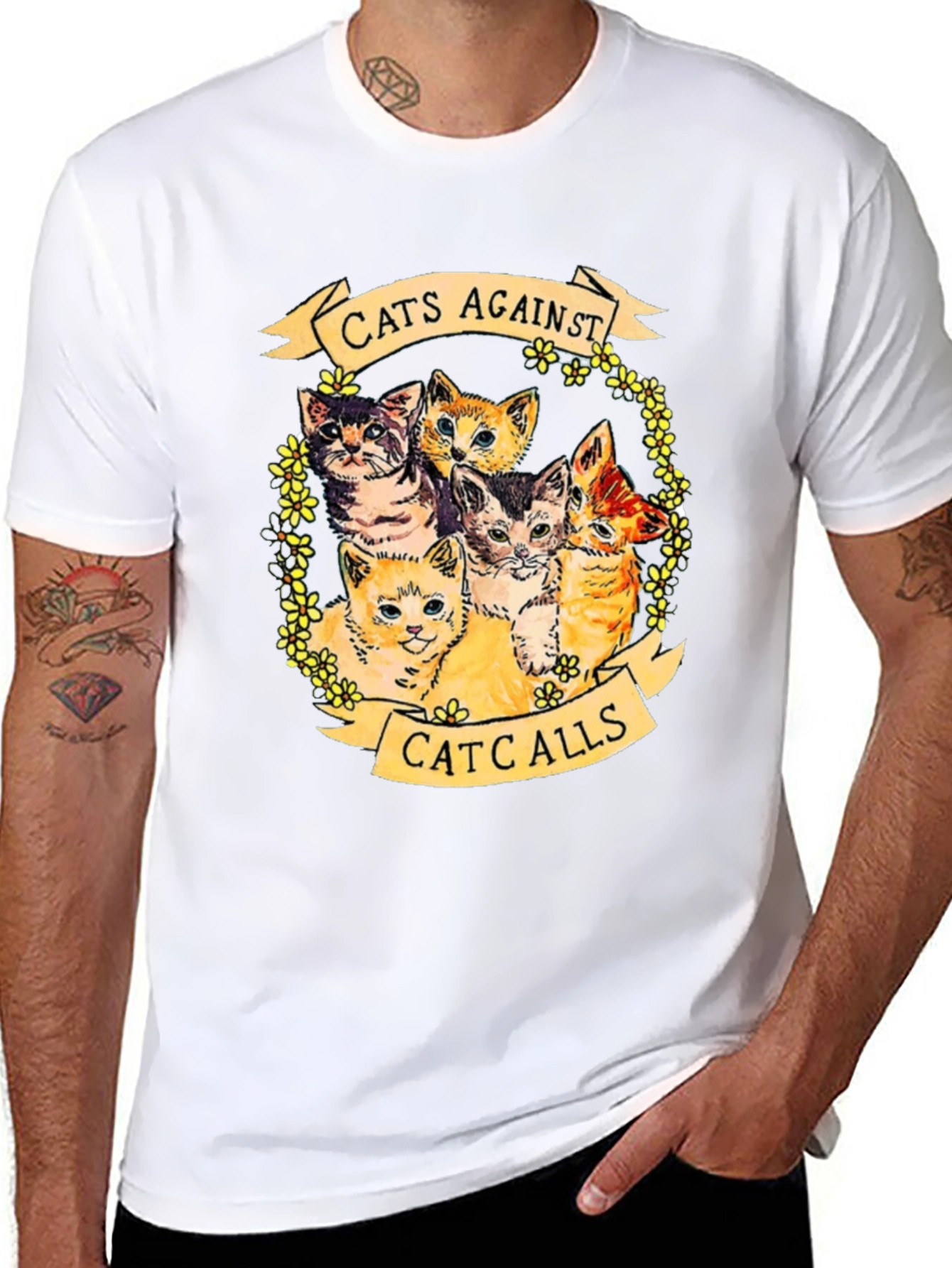 Cats Against Catcalls Graphic T-Shirt