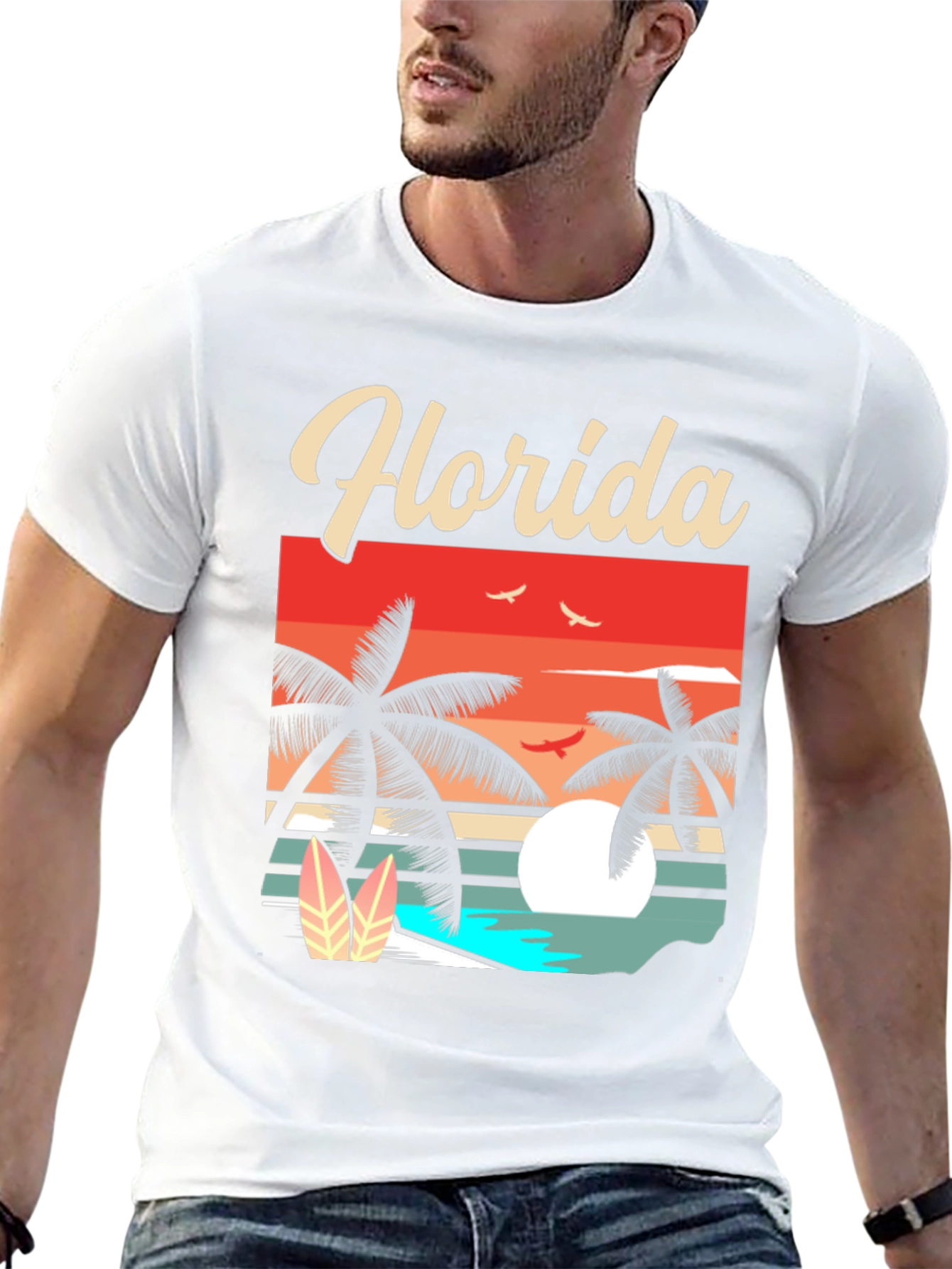 Florida Retro Sunset Palm T-Shirt