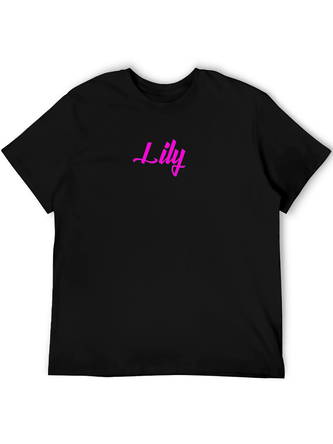 Lily Pink Text Black T-Shirt