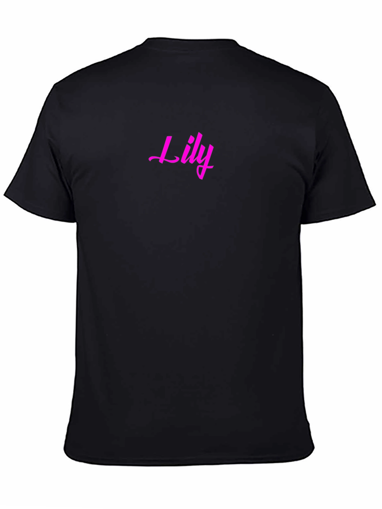 Lily Pink Text Black T-Shirt