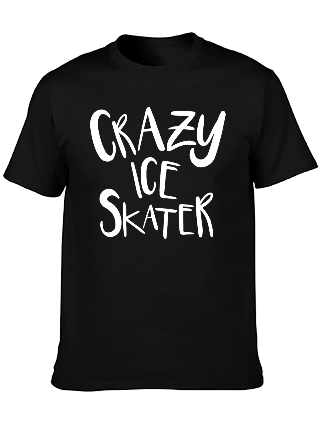 Crazy Ice Skater Black Cotton T-Shirt