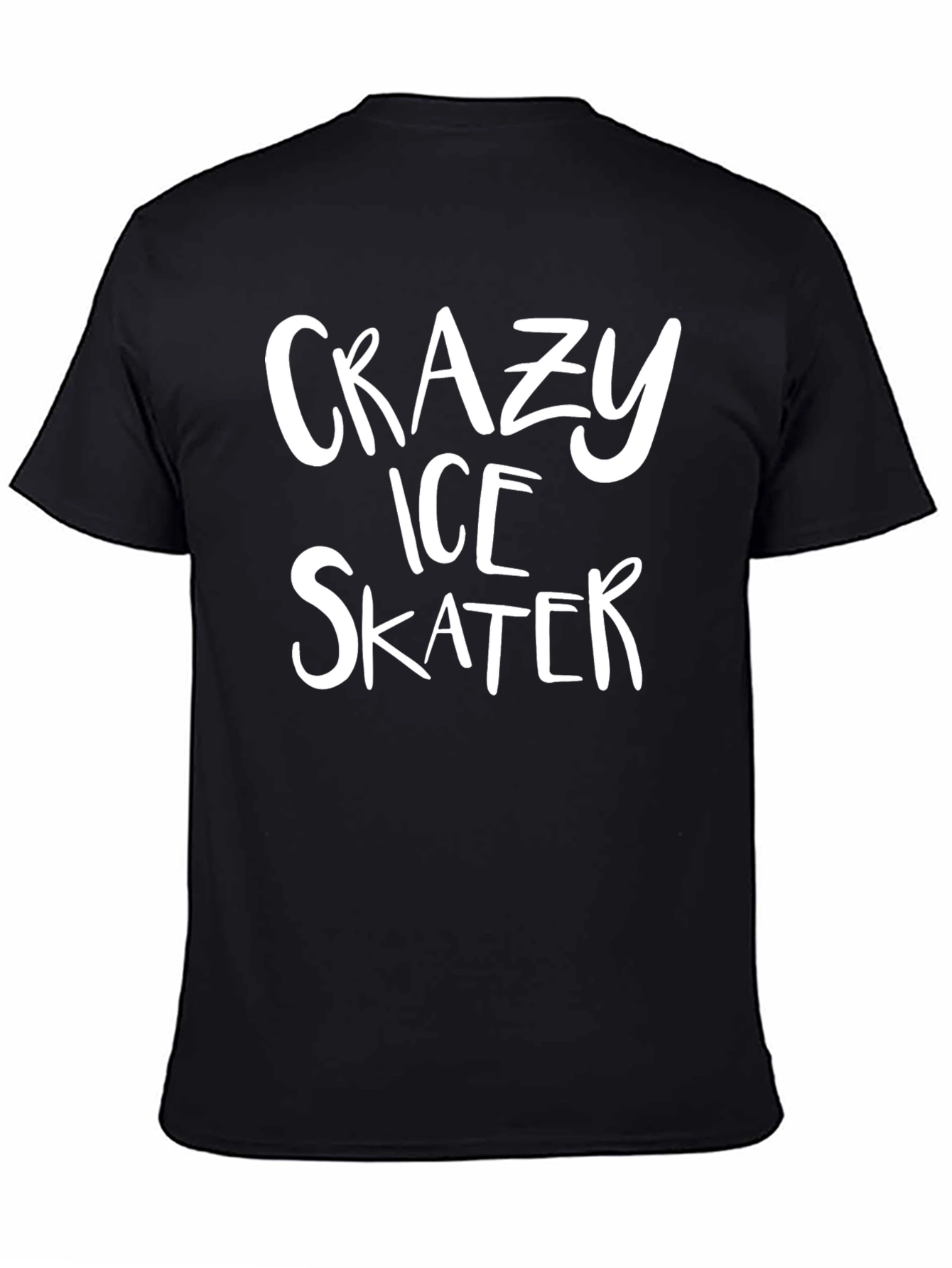 Crazy Ice Skater Black Cotton T-Shirt
