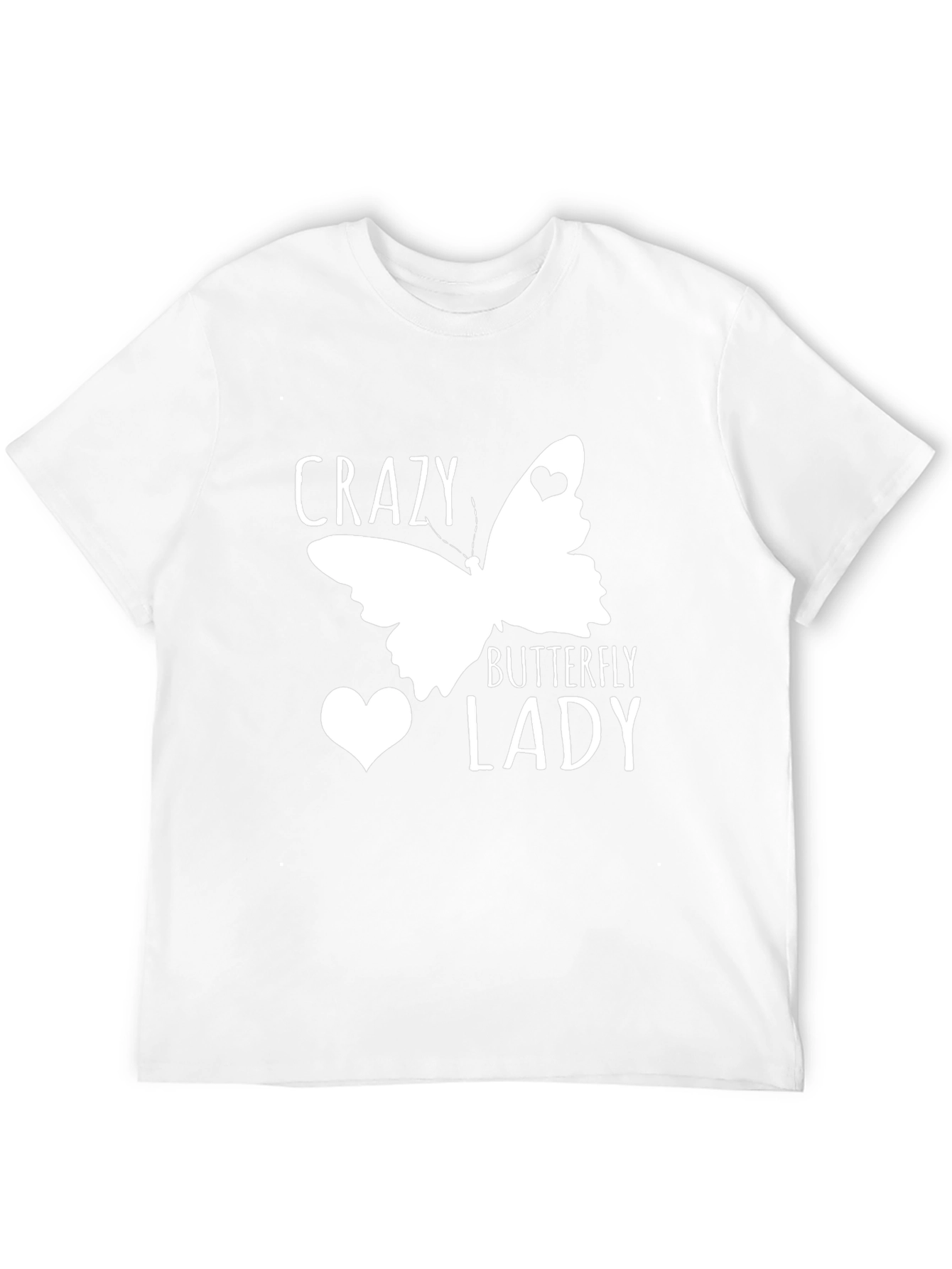Crazy Butterfly Lady Black Graphic T-Shirt