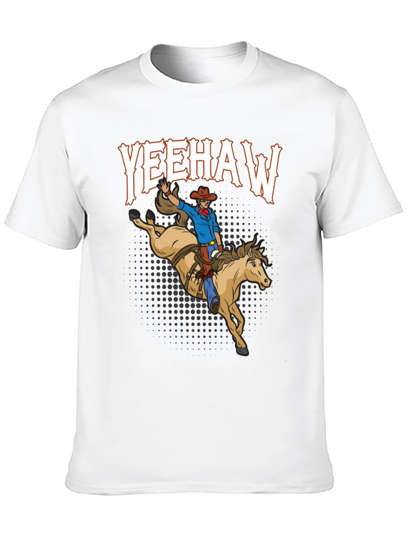 Yeehaw Cowboy Riding Horse Graphic T-Shirt