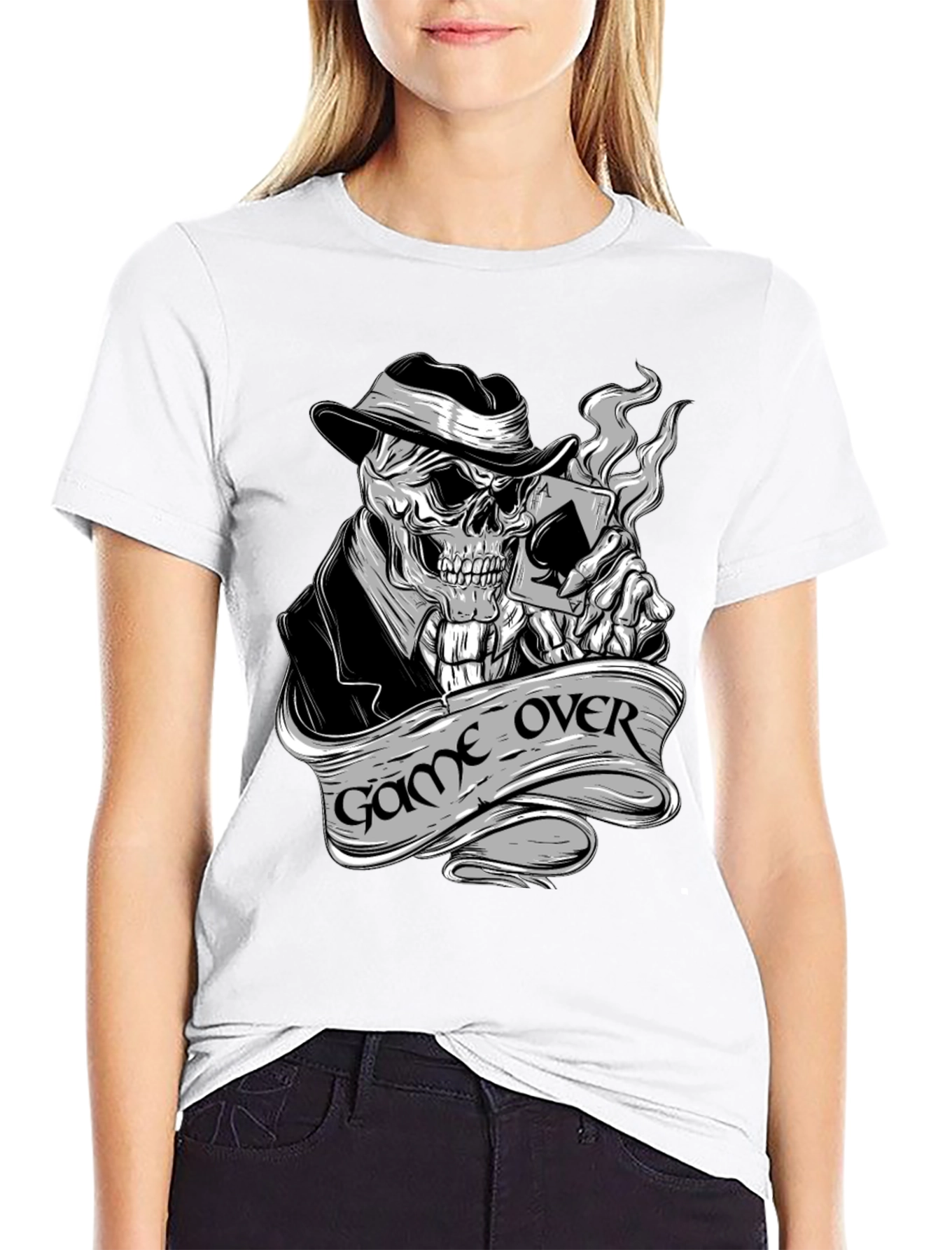Game Over Skeleton Poker T-Shirt
