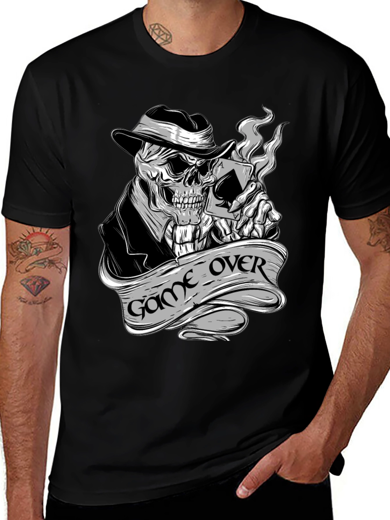 Game Over Skeleton Poker T-Shirt