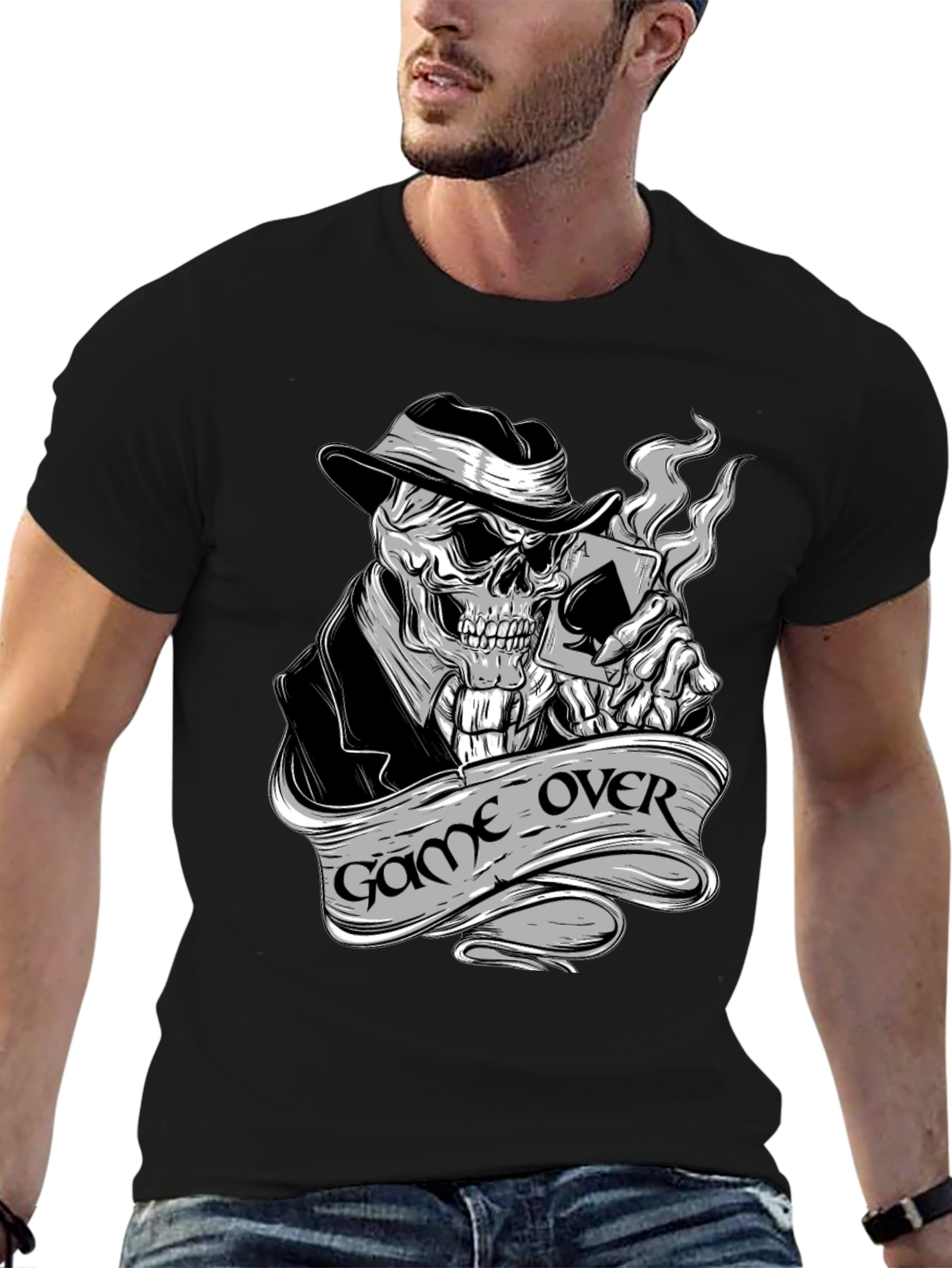 Game Over Skeleton Poker T-Shirt