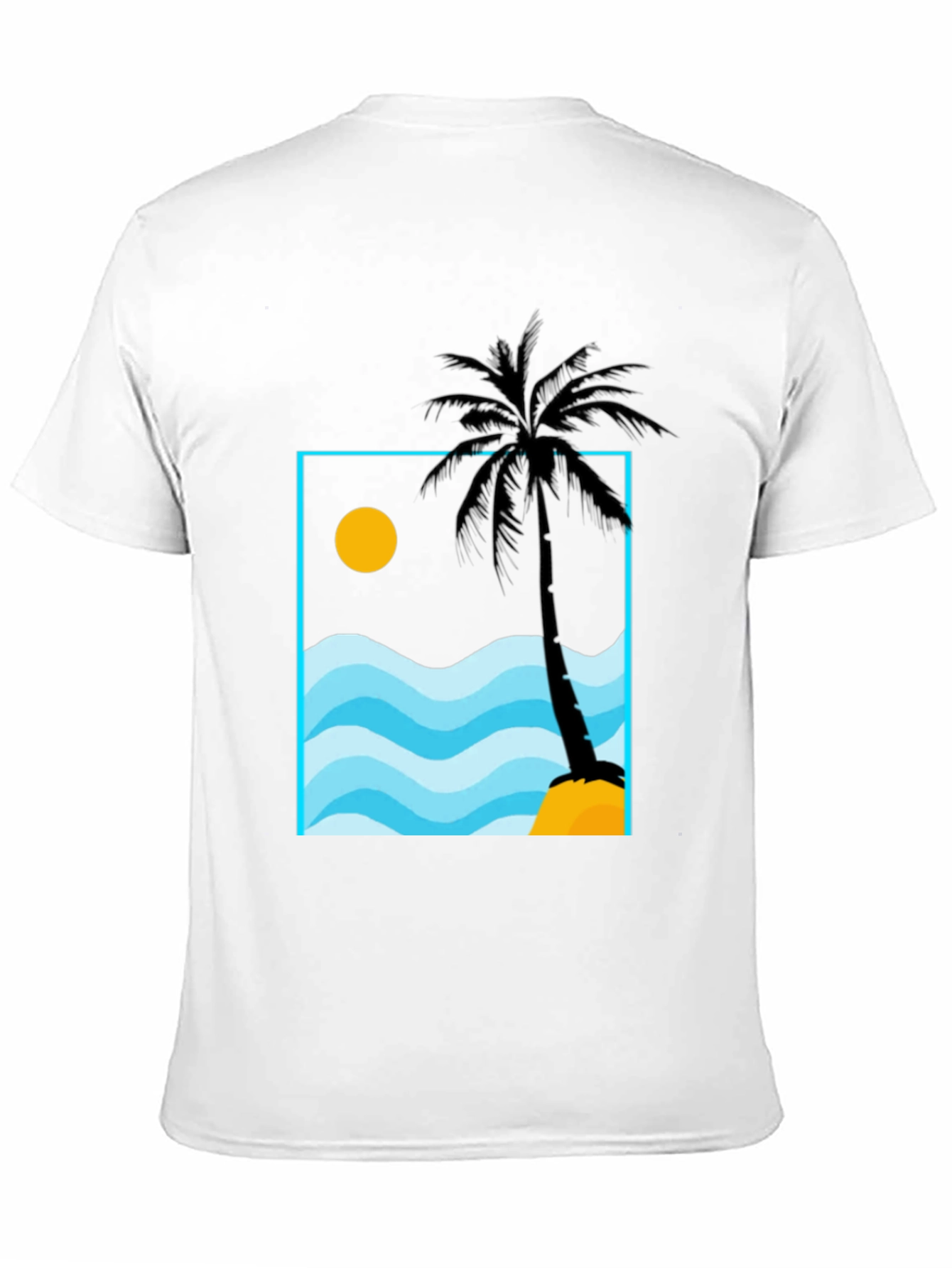 Palm Tree Beach Graphic Tee - Black
