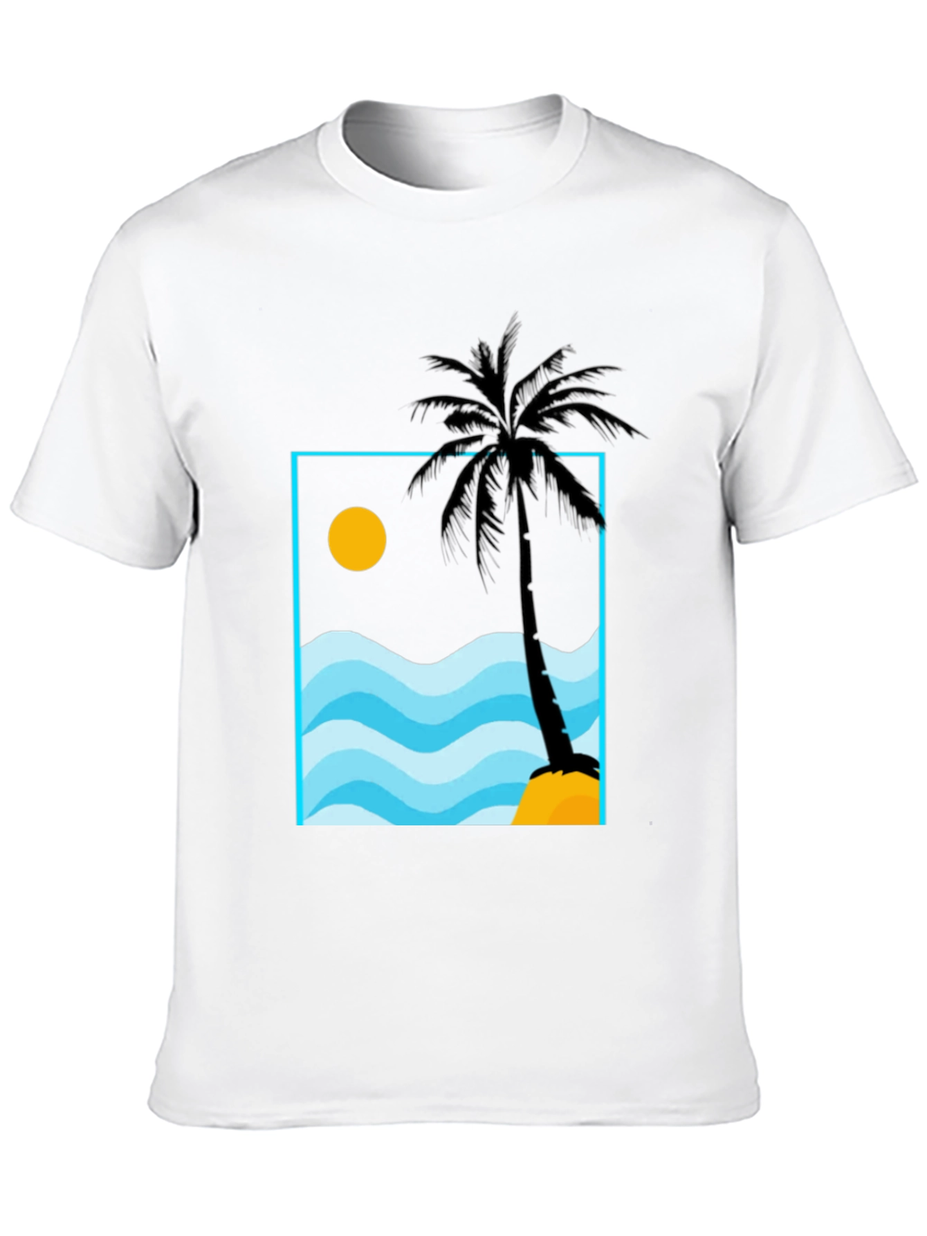 Palm Tree Beach Graphic Tee - Black