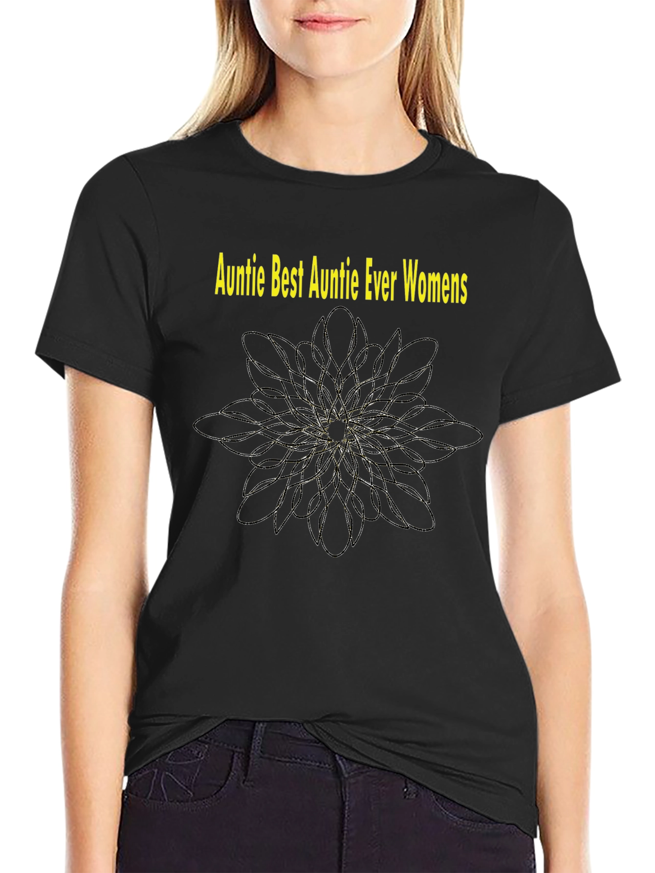 Auntie Best Auntie Ever Womens Black T-Shirt