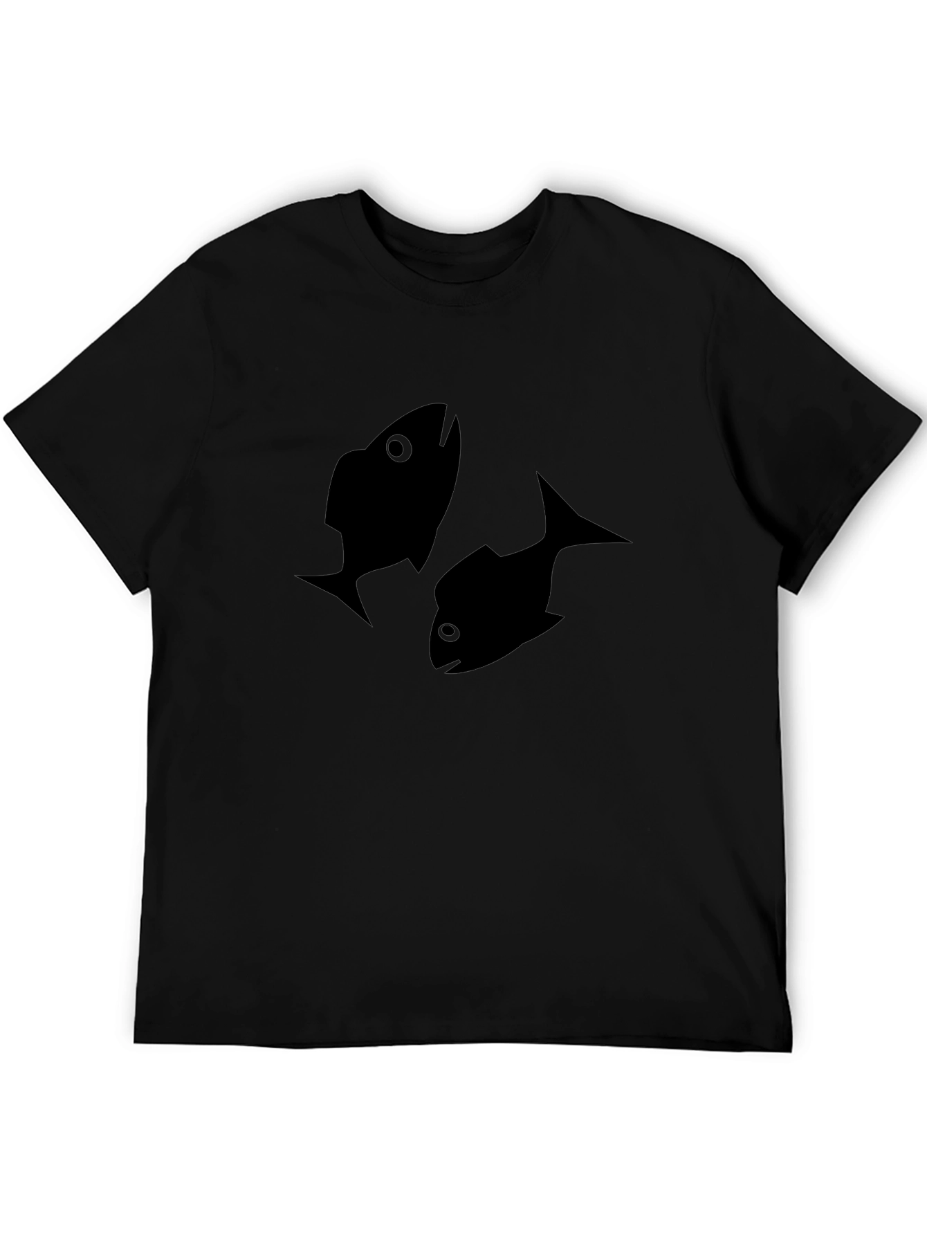 Black Fish Print T-Shirt