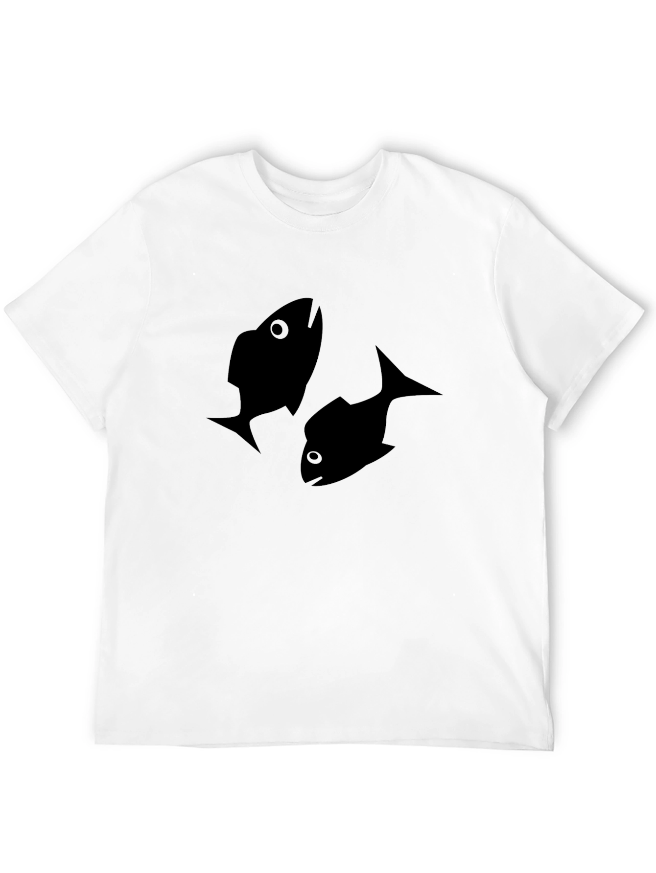 Black Fish Print T-Shirt