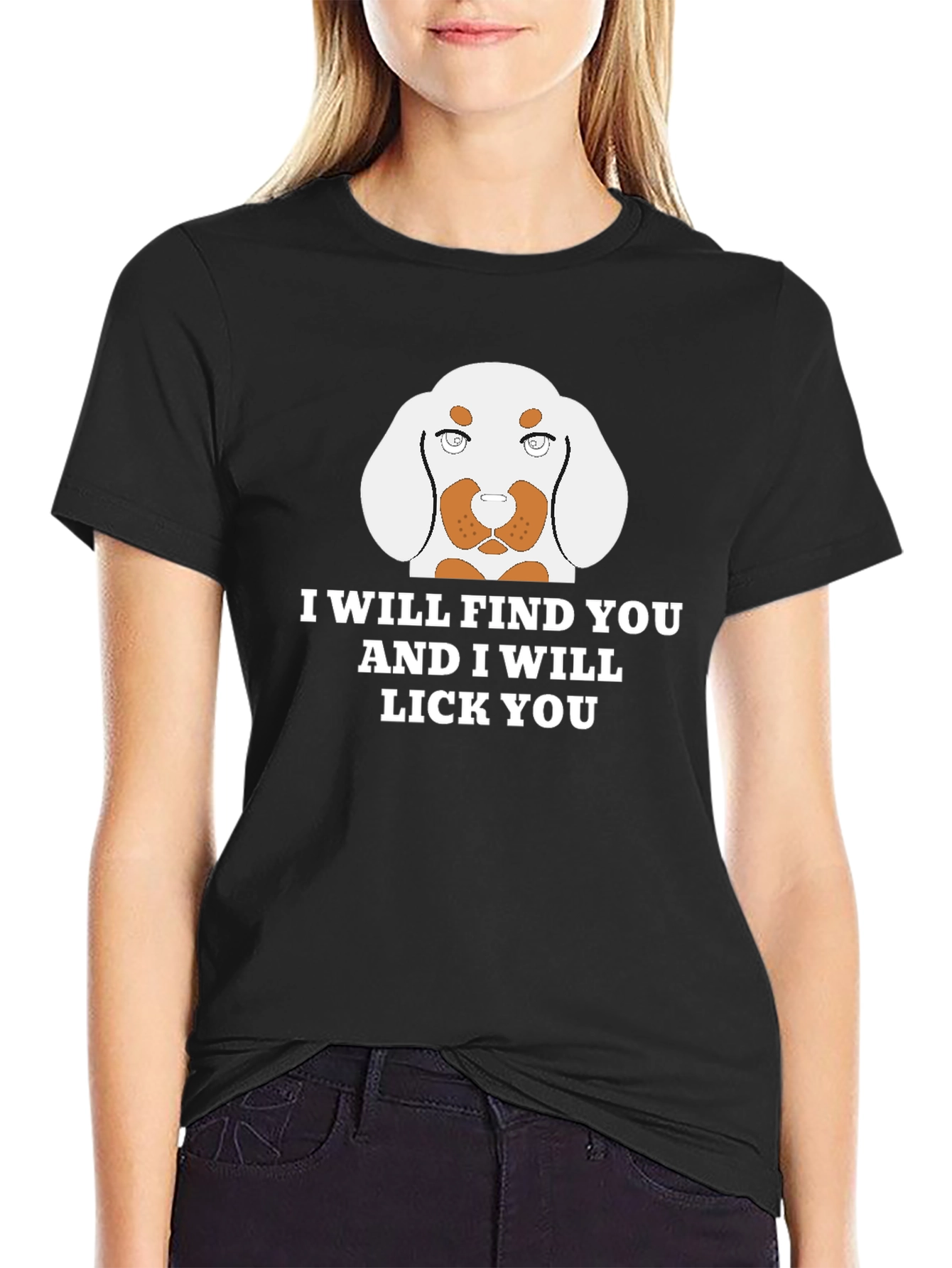 Funny Dog Lick You Graphic Mens T-Shirt