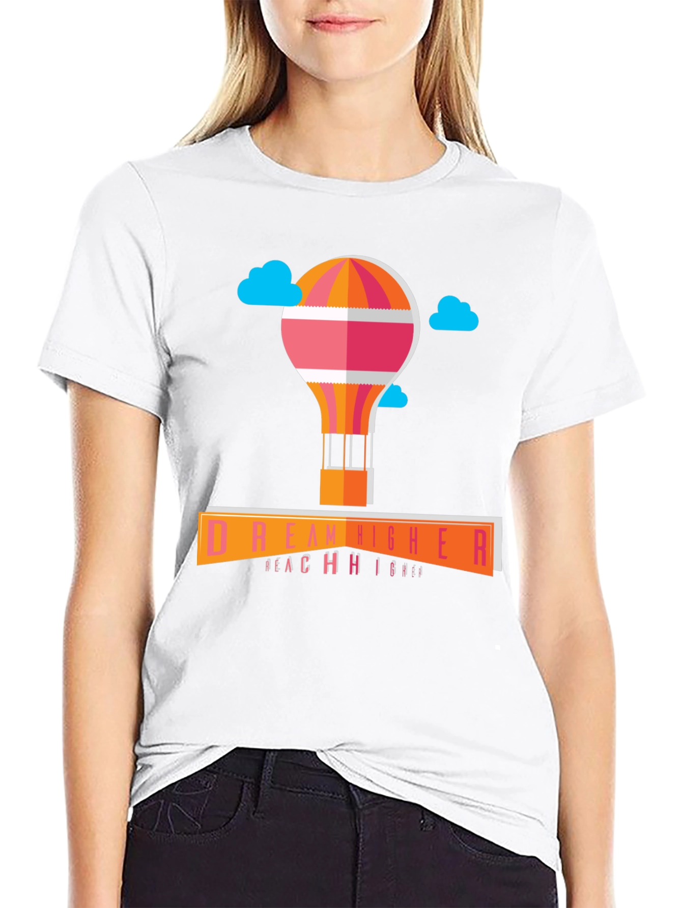 Dream Higher Graphic Tee - Modern Black T-Shirt