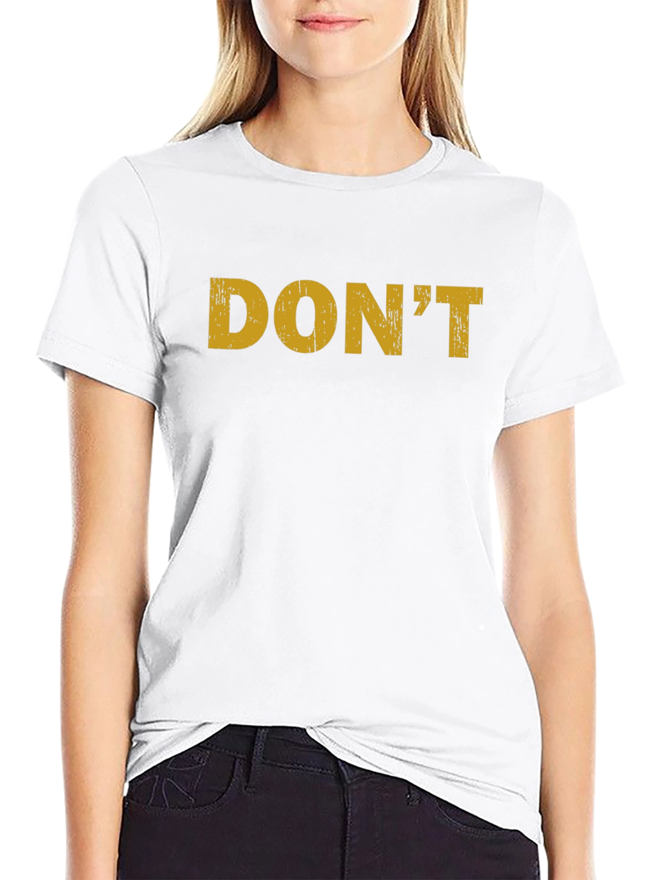 DONT Slogan Graphic Tee - Casual Black T-Shirt