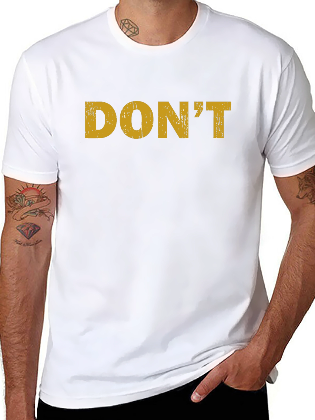 DONT Slogan Graphic Tee - Casual Black T-Shirt