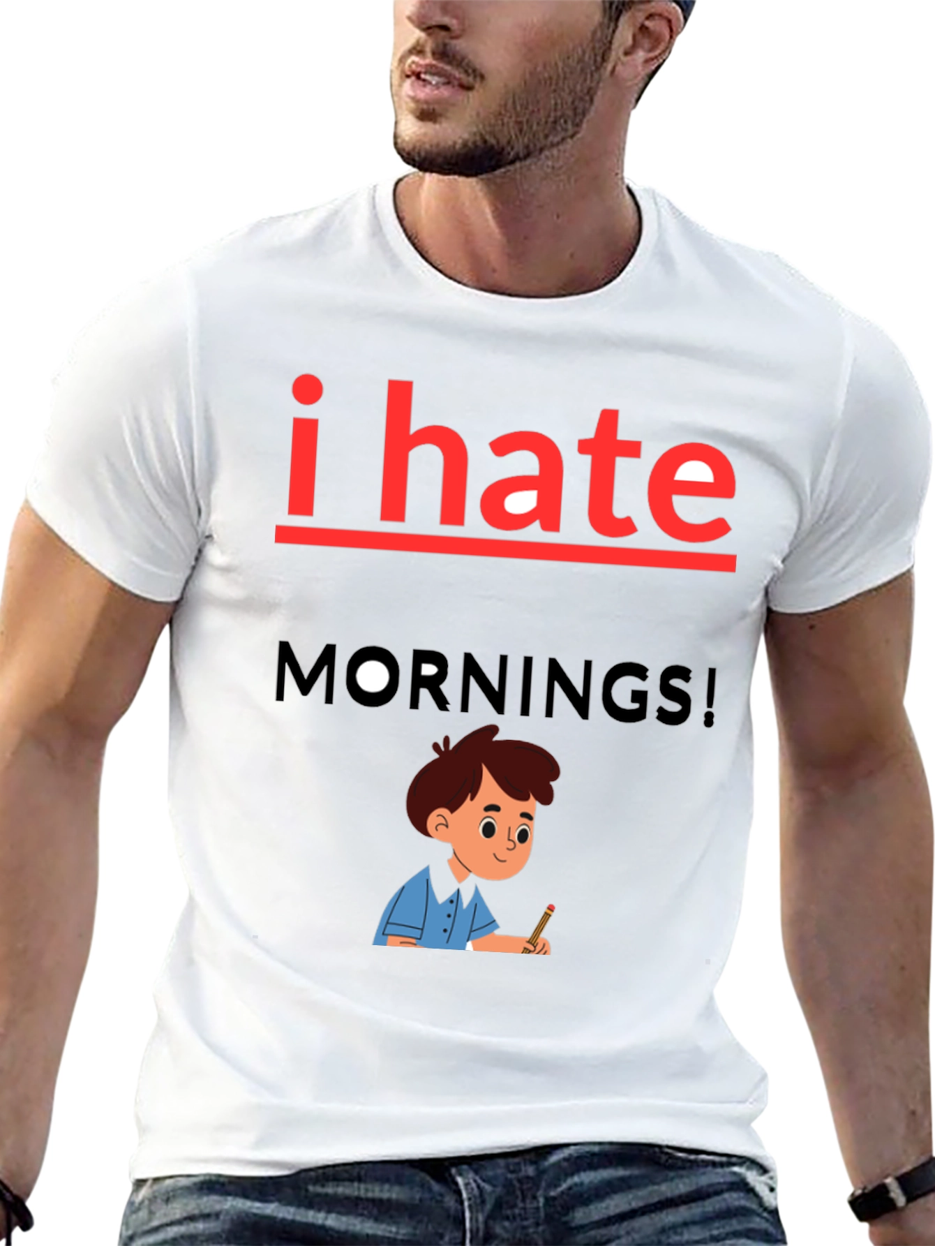 I Hate Mornings Graphic Tee - Black