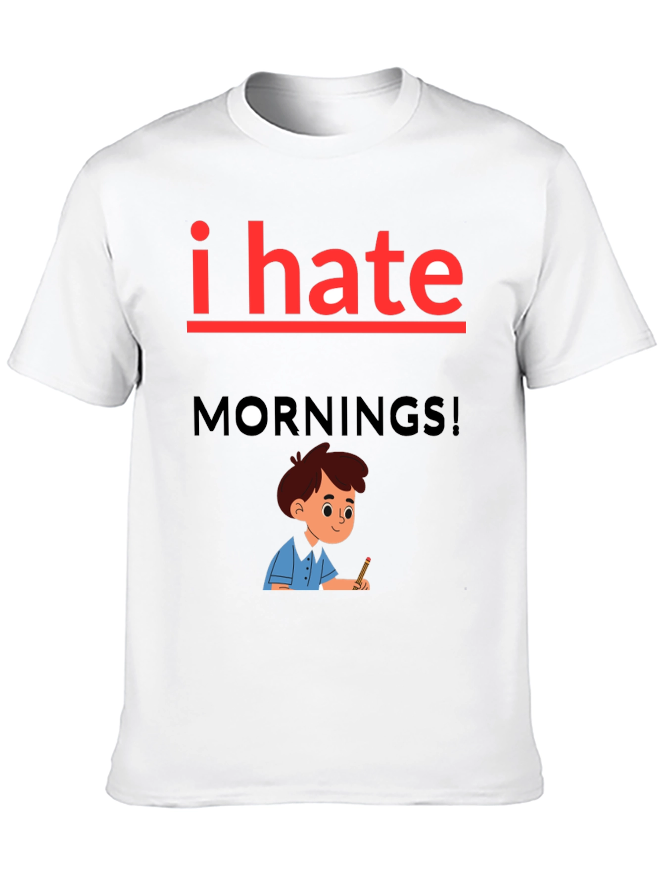 I Hate Mornings Graphic Tee - Black