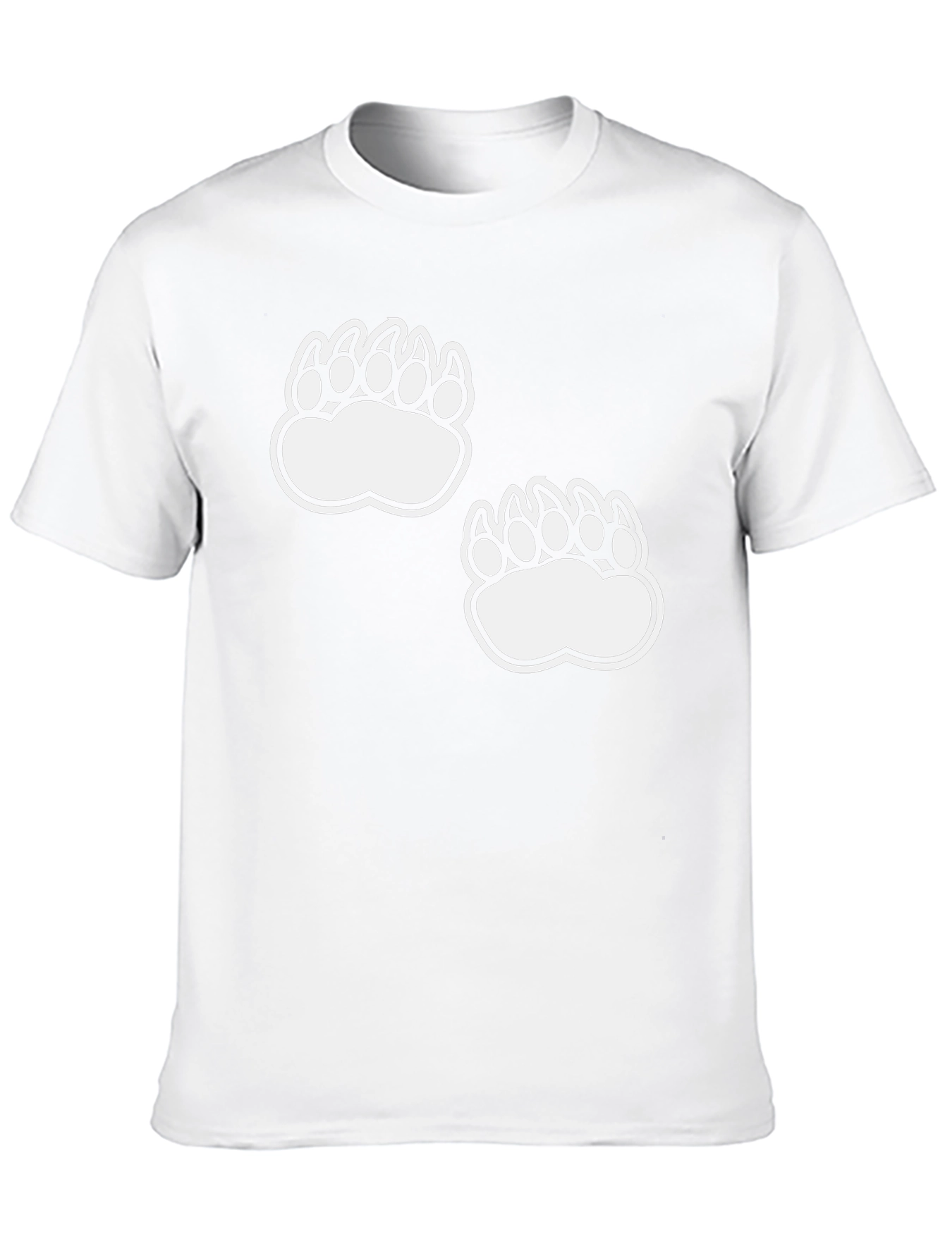 Bear Claw Print Tee - Casual Black T-Shirt