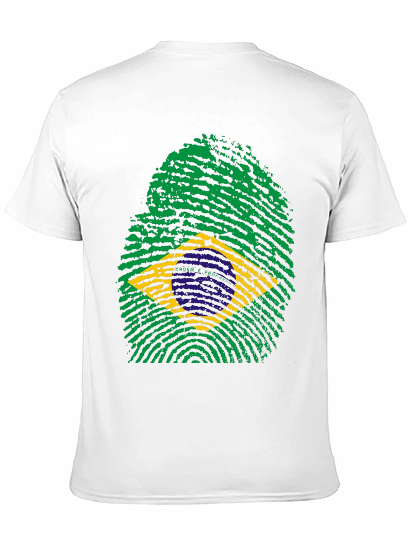 Brazil Flag Fingerprint T-Shirt - Black