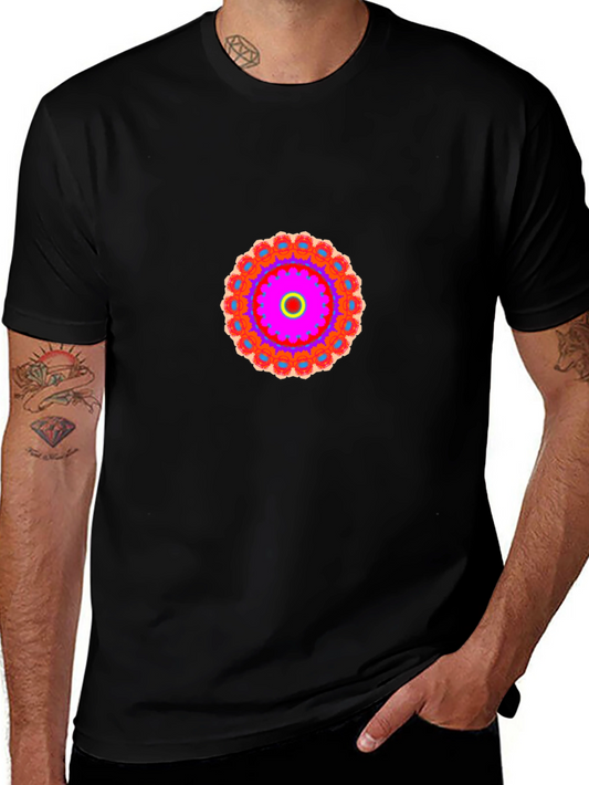Vibrant Mandala Graphic Tee - Unique Colorful Design