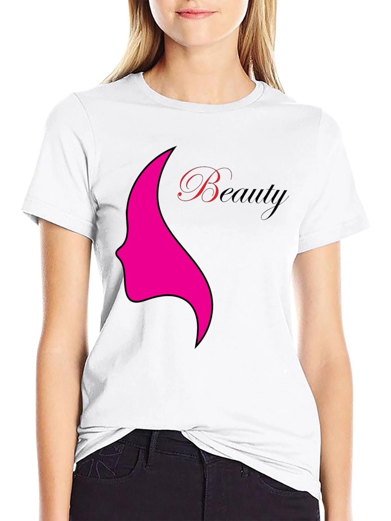 Beauty Graphic Tee - Stylish Black T-Shirt