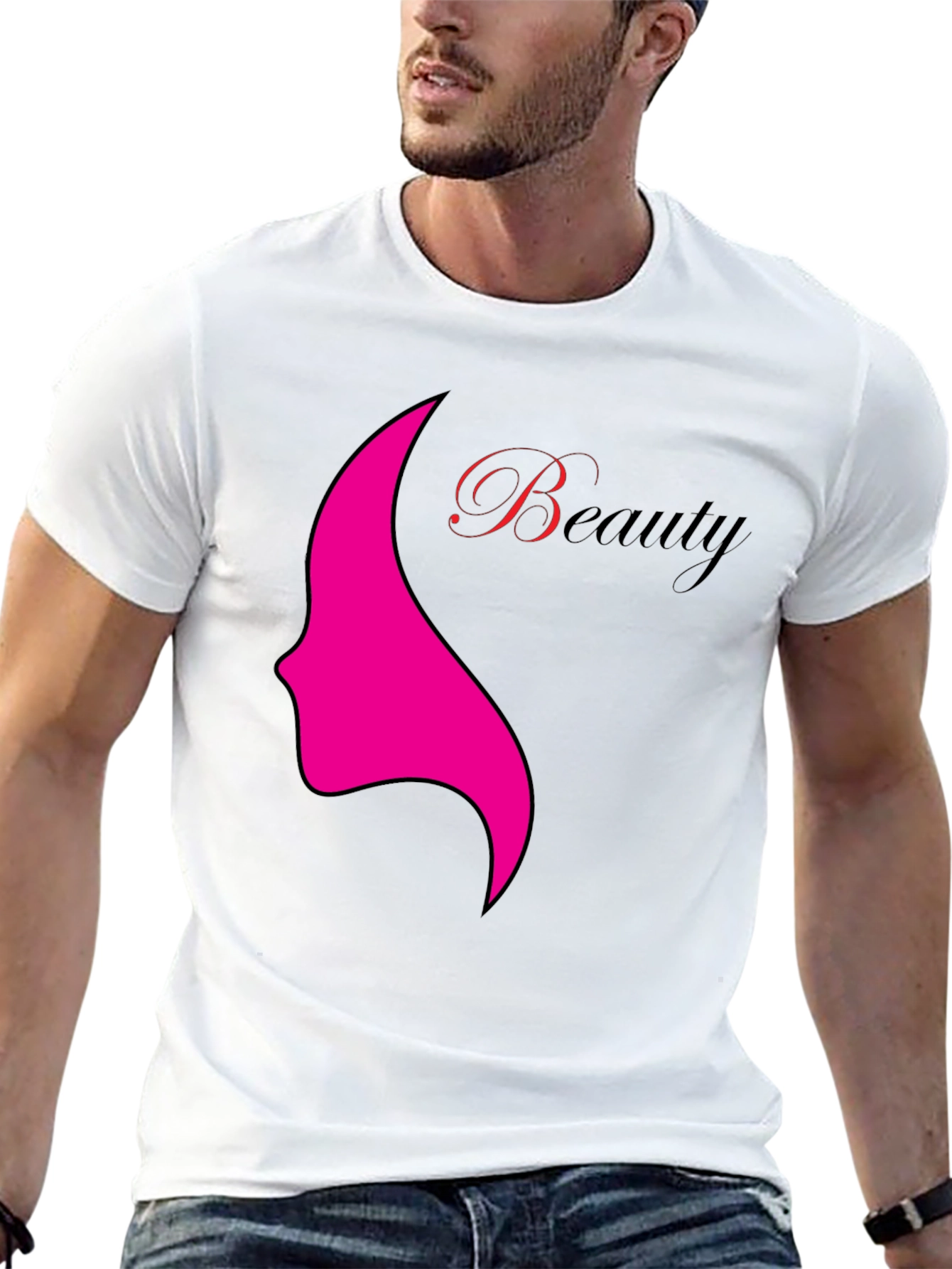 Beauty Graphic Tee - Stylish Black T-Shirt