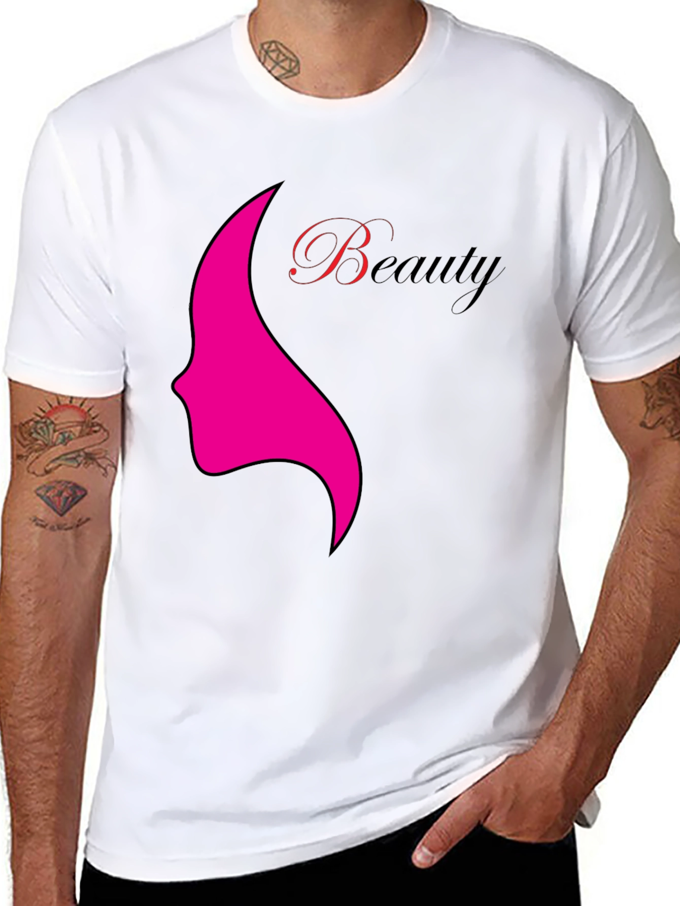 Beauty Graphic Tee - Stylish Black T-Shirt
