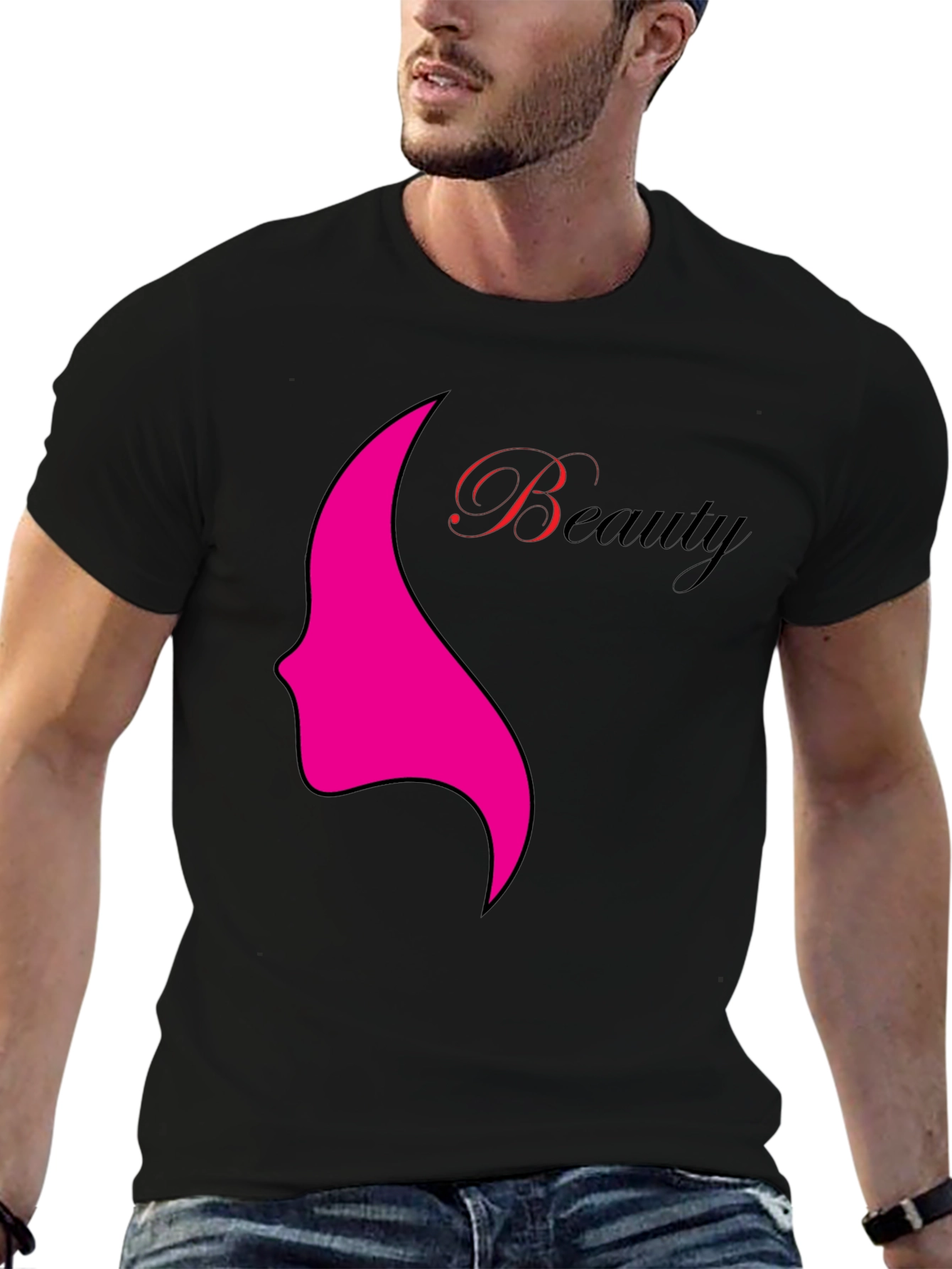 Beauty Graphic Tee - Stylish Black T-Shirt