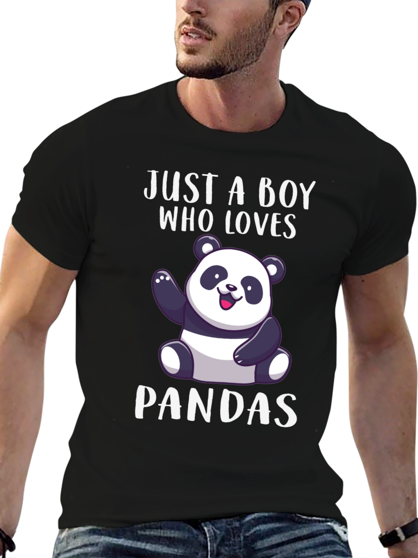 Just A Boy Who Loves Pandas Graphic Tee