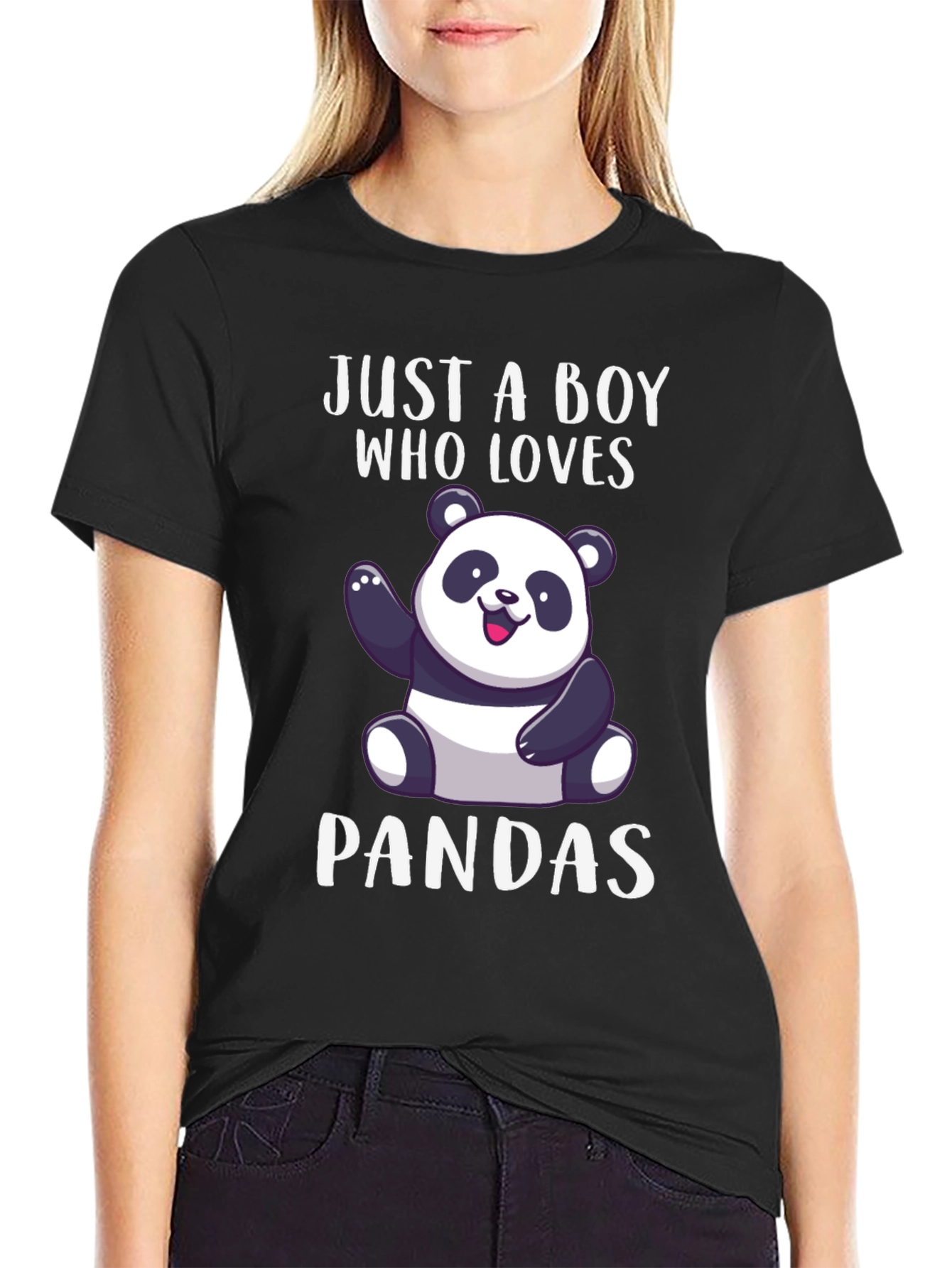 Just A Boy Who Loves Pandas Graphic Tee