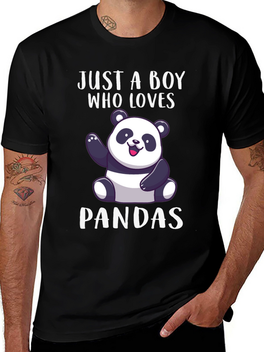 Just A Boy Who Loves Pandas Graphic Tee