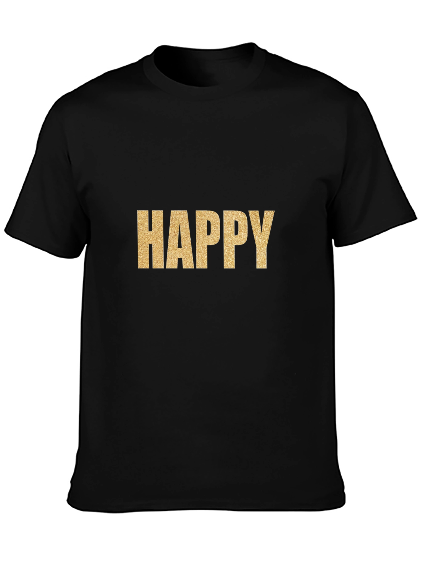 Happy Gold Graphic T-Shirt - Classic Crew Neck Tee