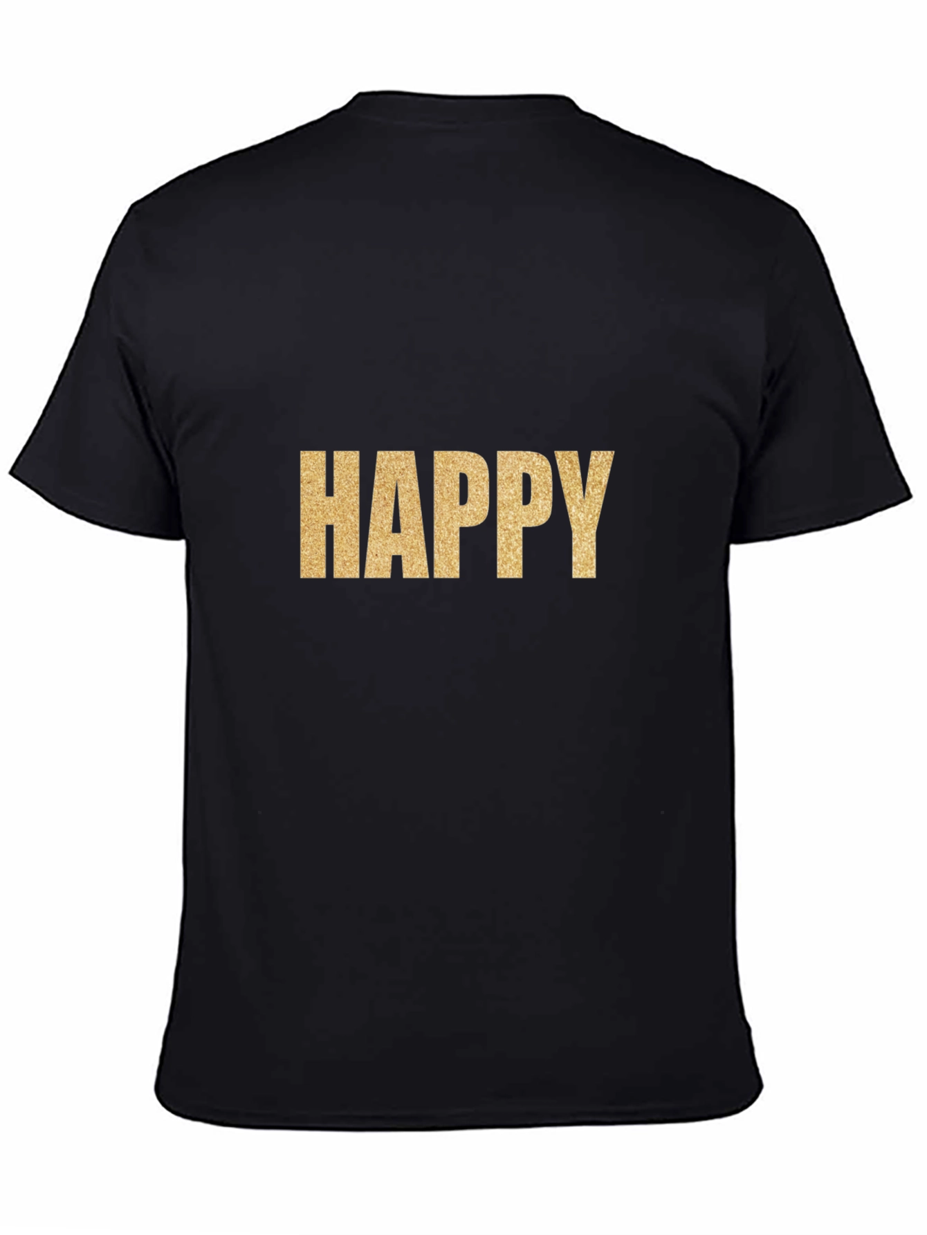 Happy Gold Graphic T-Shirt - Classic Crew Neck Tee
