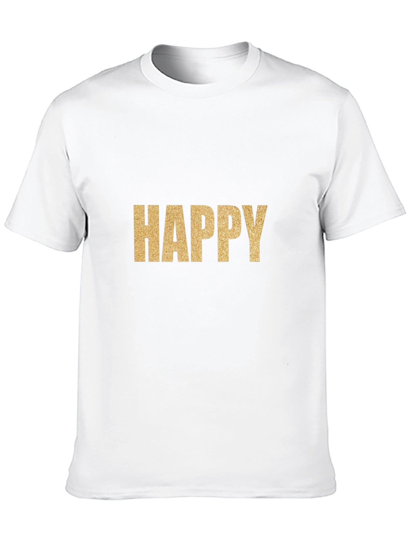 Happy Gold Graphic T-Shirt - Classic Crew Neck Tee