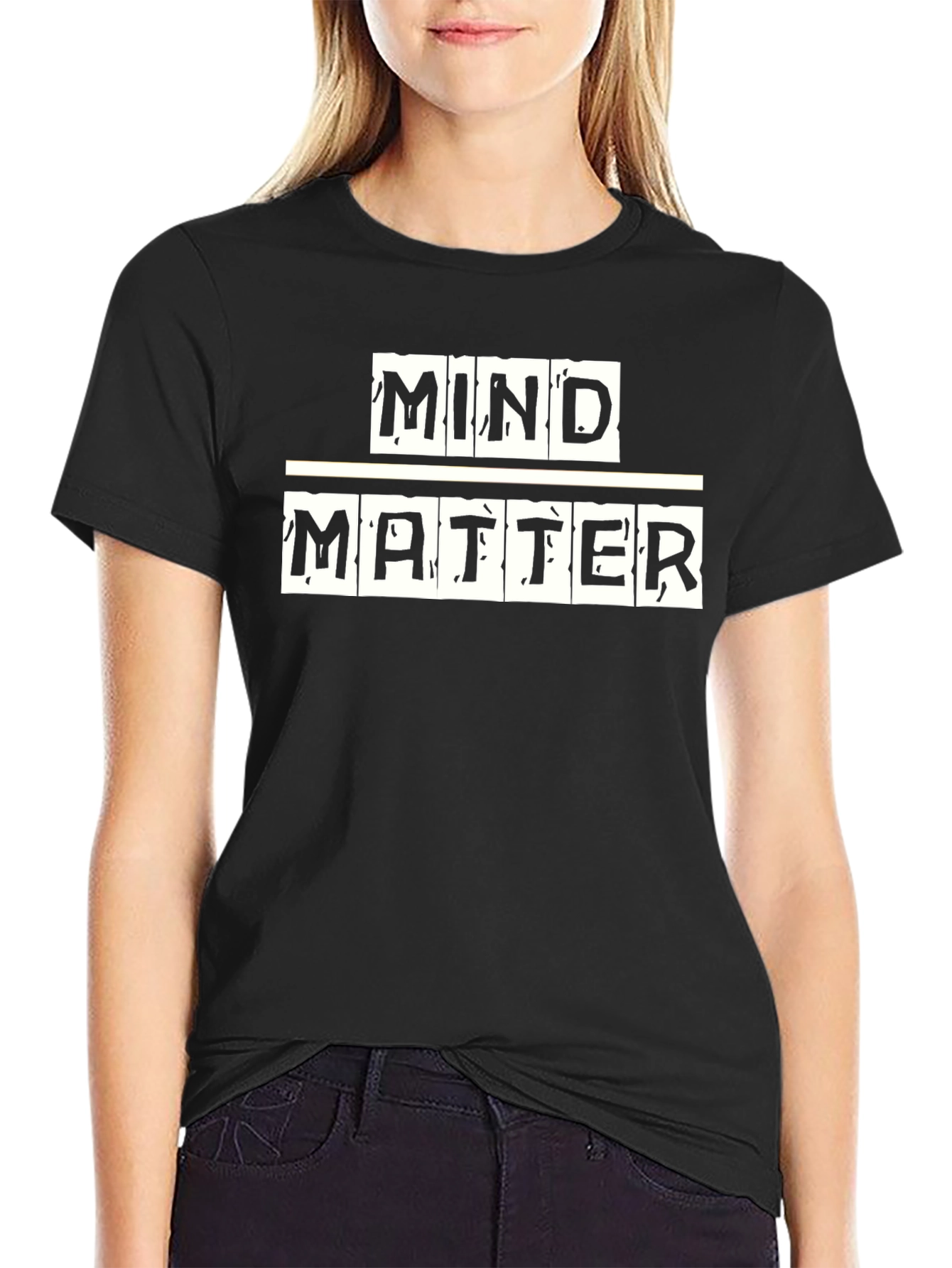 Mind Over Matter Black Graphic Tee - Motivational T-Shirt