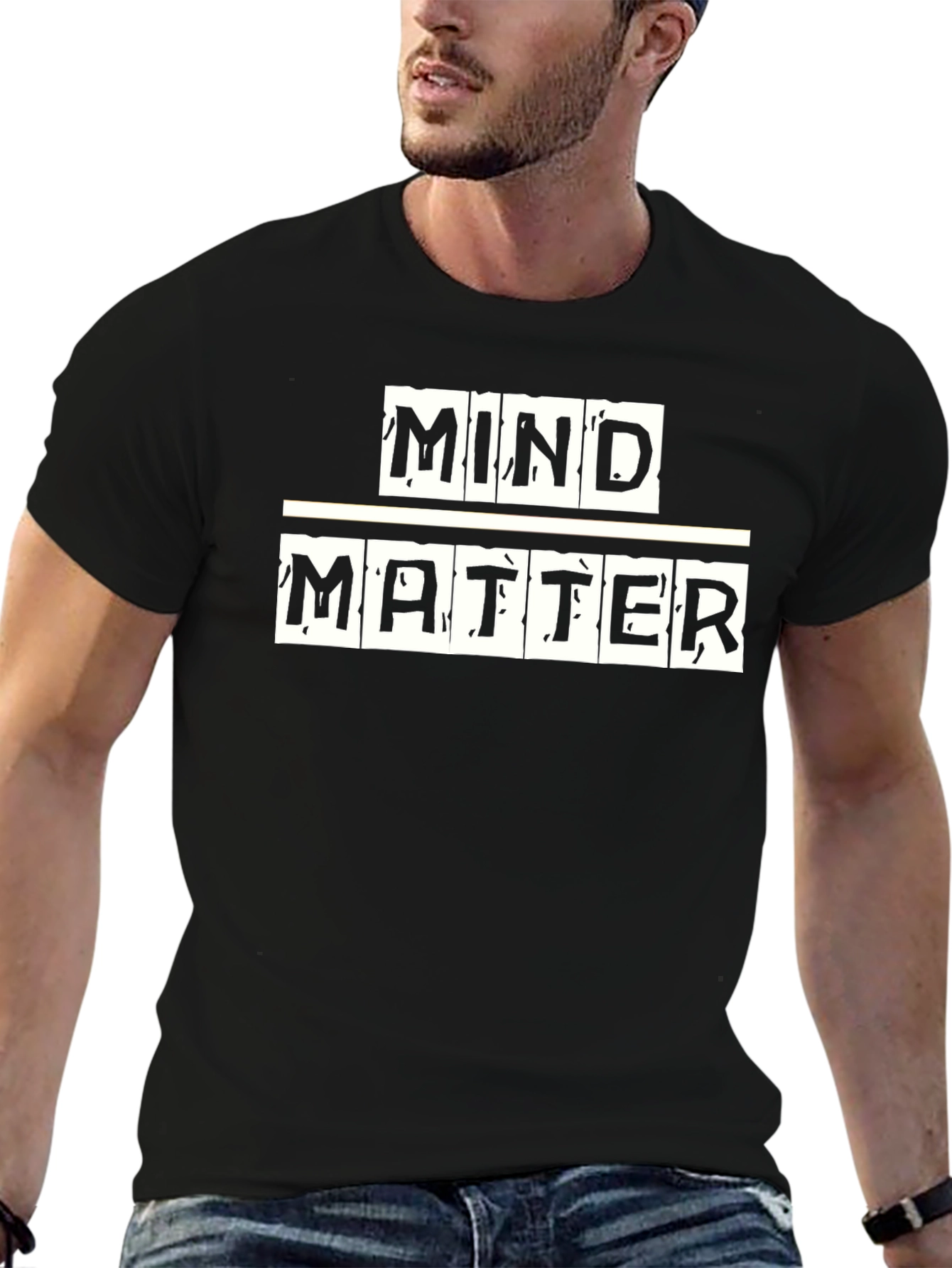 Mind Over Matter Black Graphic Tee - Motivational T-Shirt