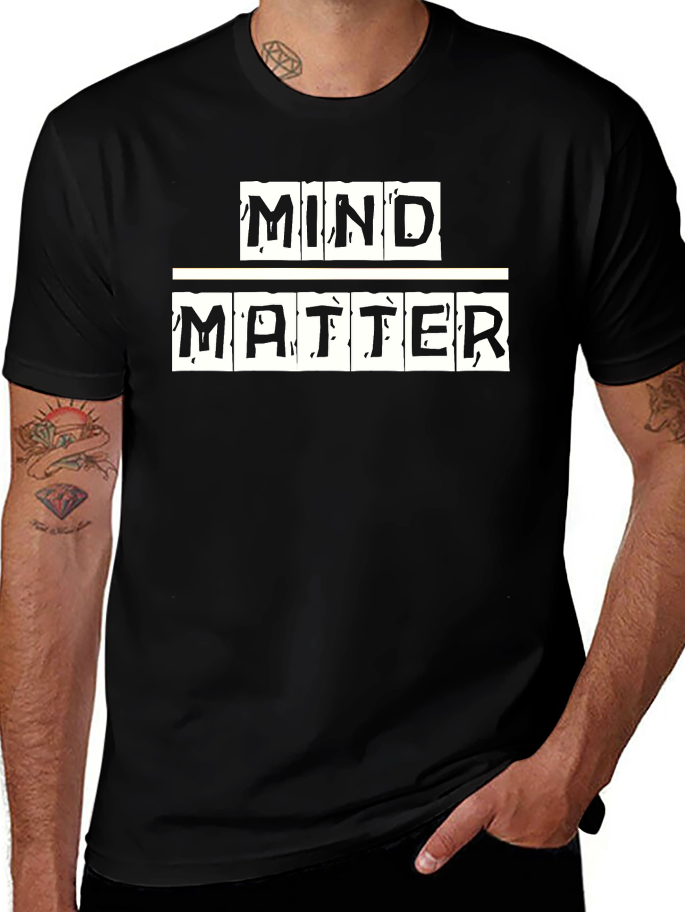 Mind Over Matter Black Graphic Tee - Motivational T-Shirt